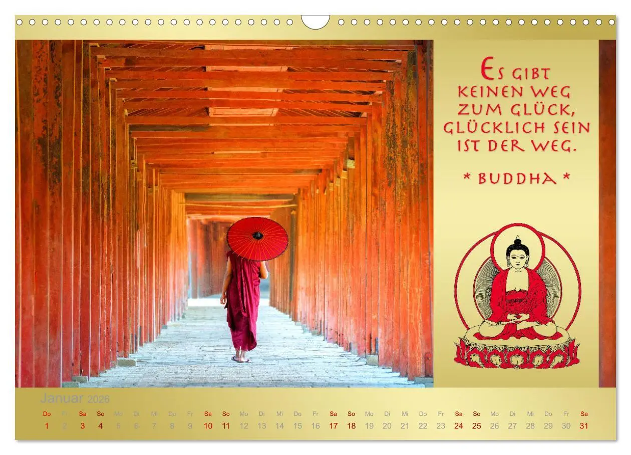 Bild: 9783457647516 | BUDDHA IM GLÜCK - Buddhistische Weisheiten (Wandkalender 2026 DIN...