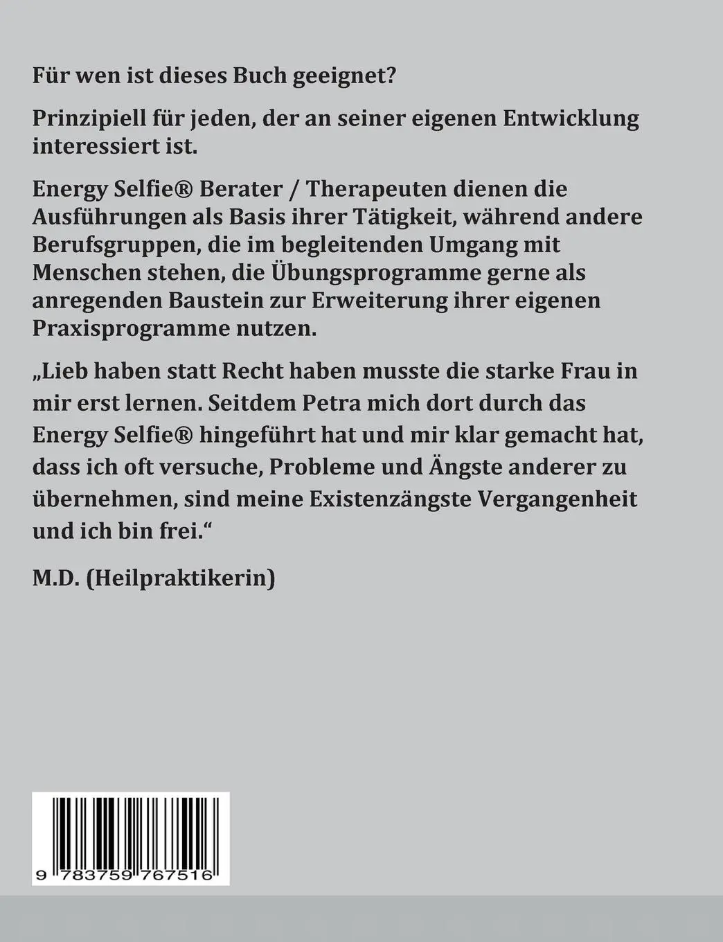 Rückseite: 9783759767516 | Energy Selfie® - L(i)ebenswerte Selbstentfaltung | Petra Kurowski