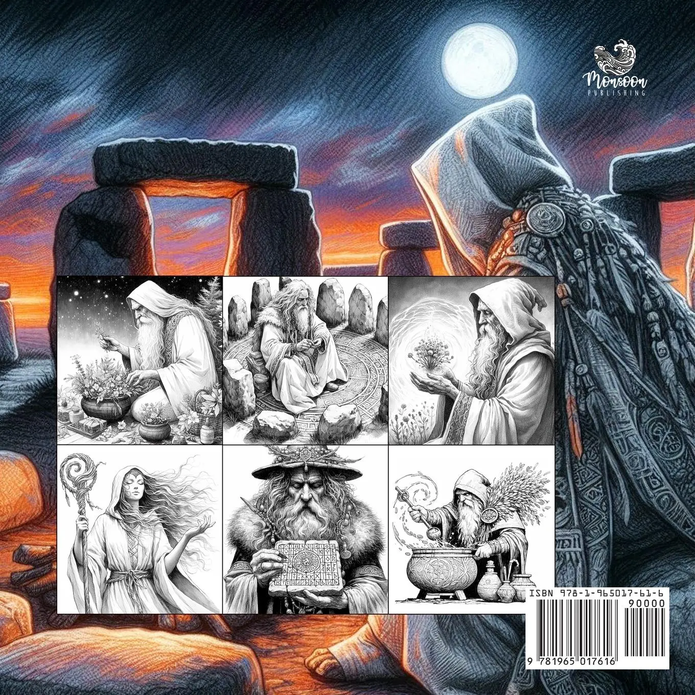 Rückseite: 9781965017616 | Ancient Wisdom Druids Coloring Book for Adults | Monsoon Publishing