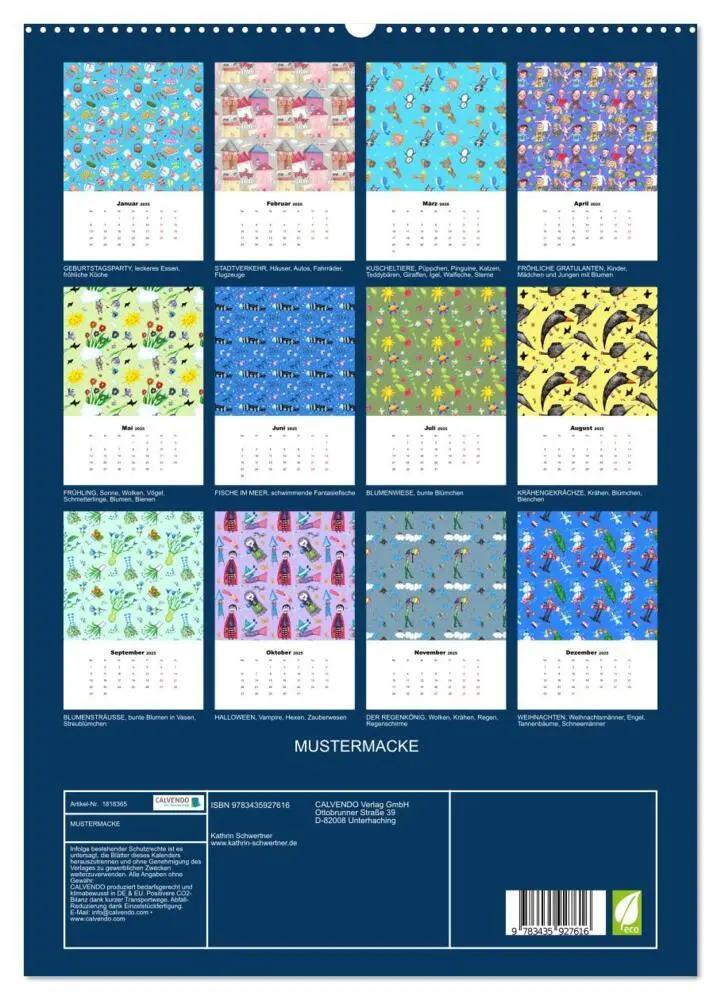 Bild: 9783435927616 | MUSTERMACKE (Wandkalender 2025 DIN A2 hoch), CALVENDO Monatskalender