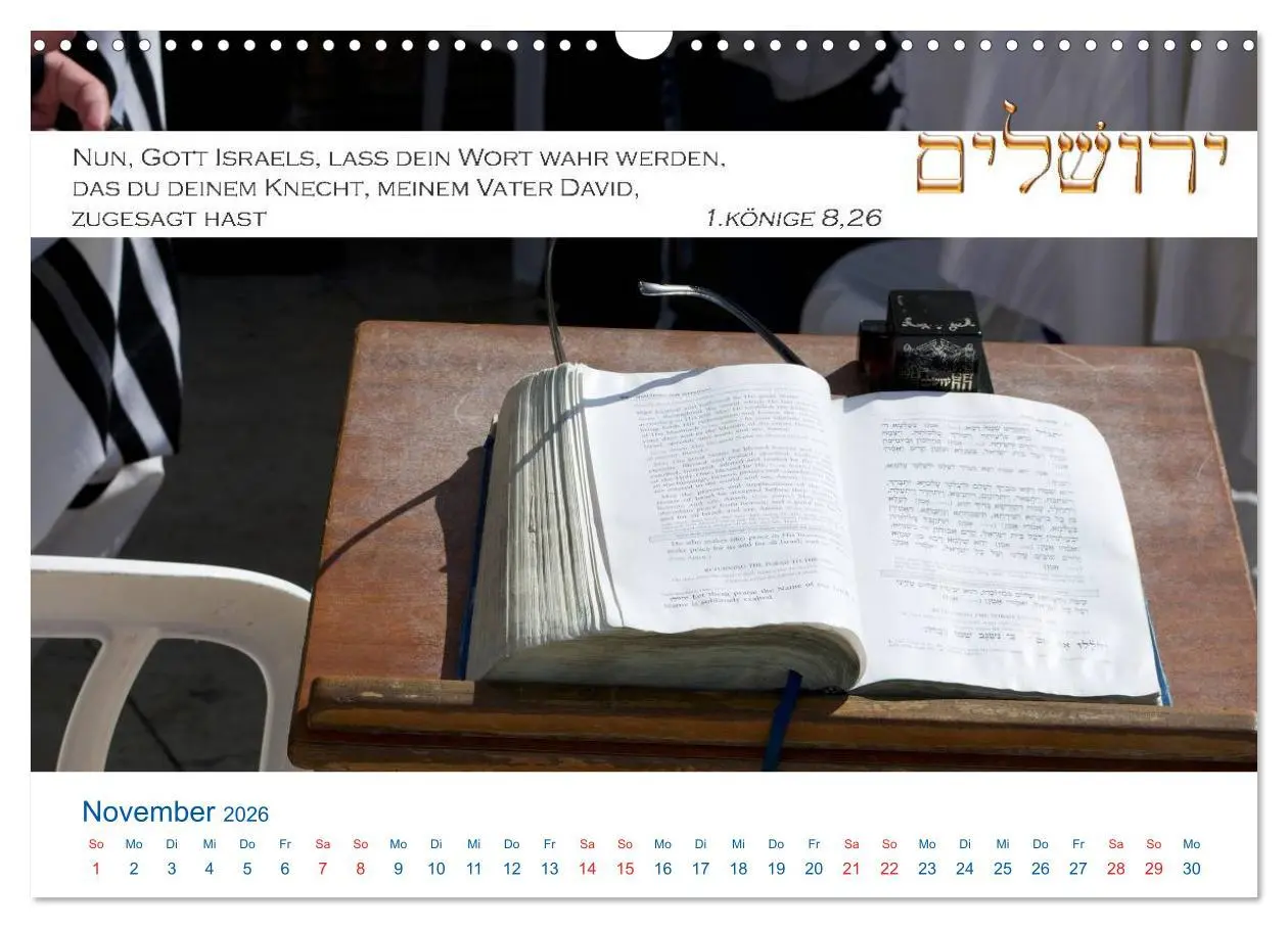 Bild: 9783516107616 | Jerusalem. Kalender mit Bibelworten (Wandkalender 2026 DIN A3...