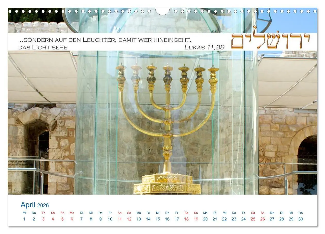 Bild: 9783516107616 | Jerusalem. Kalender mit Bibelworten (Wandkalender 2026 DIN A3...