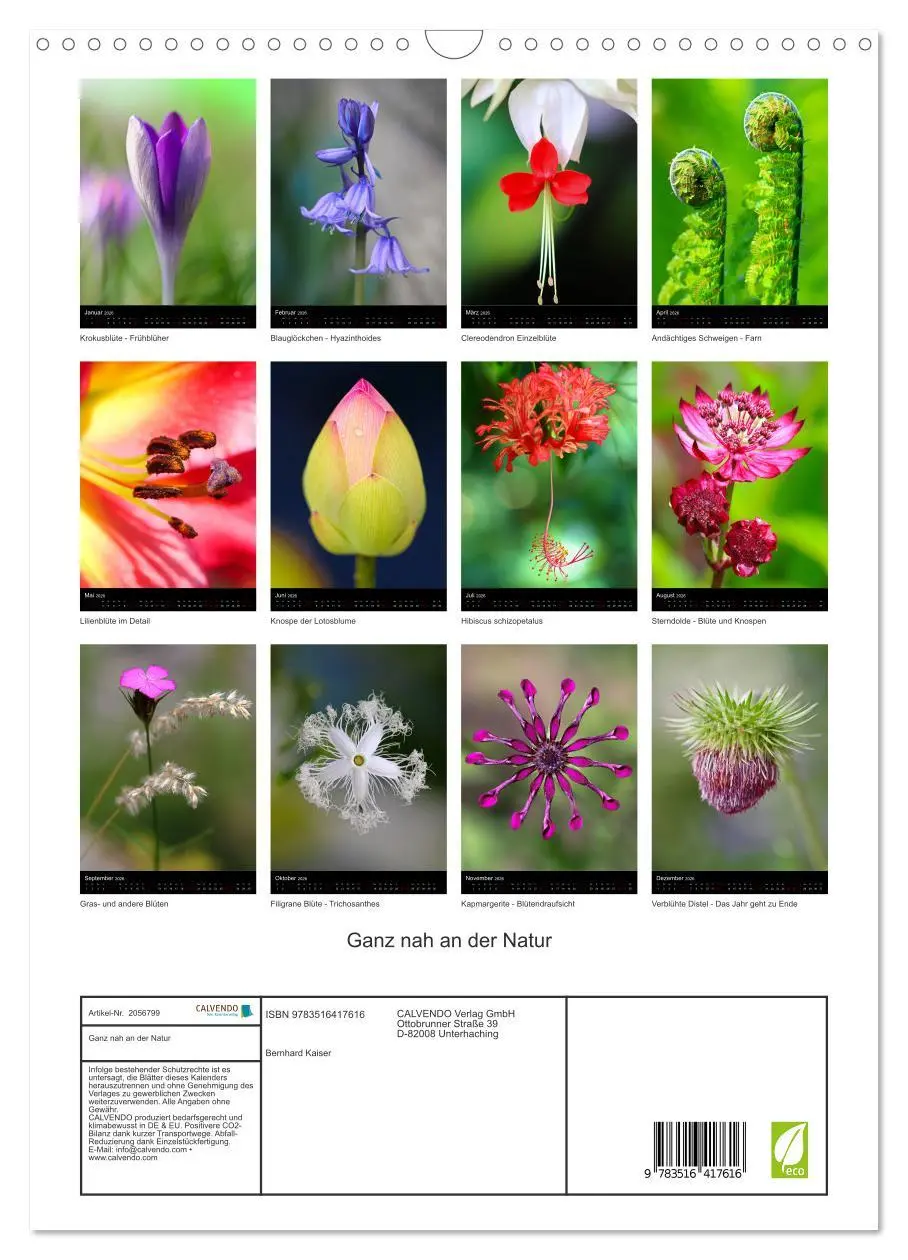 Bild: 9783516417616 | Ganz nah an der Natur (Wandkalender 2026 DIN A3 hoch), CALVENDO...