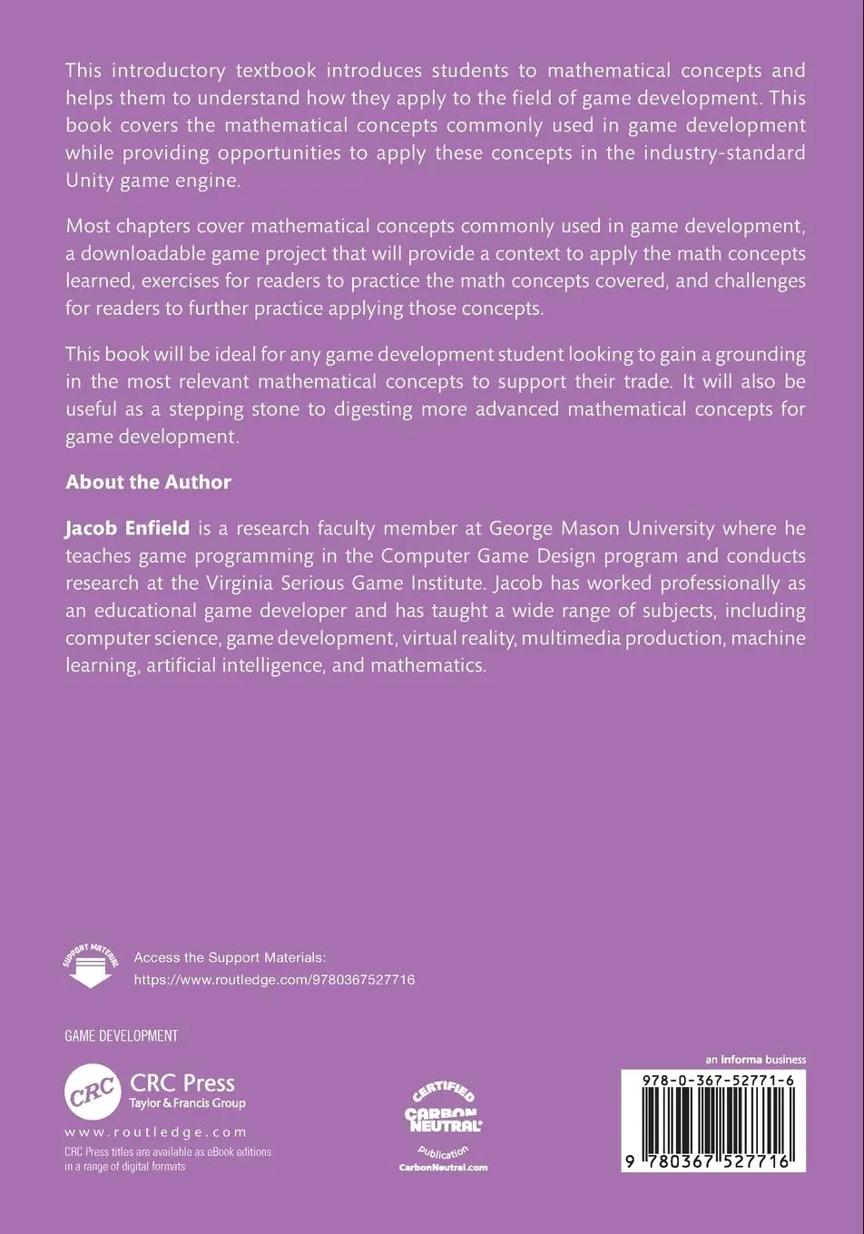Rückseite: 9780367527716 | Mathematics of Game Development | A Collection of Applied Lessons