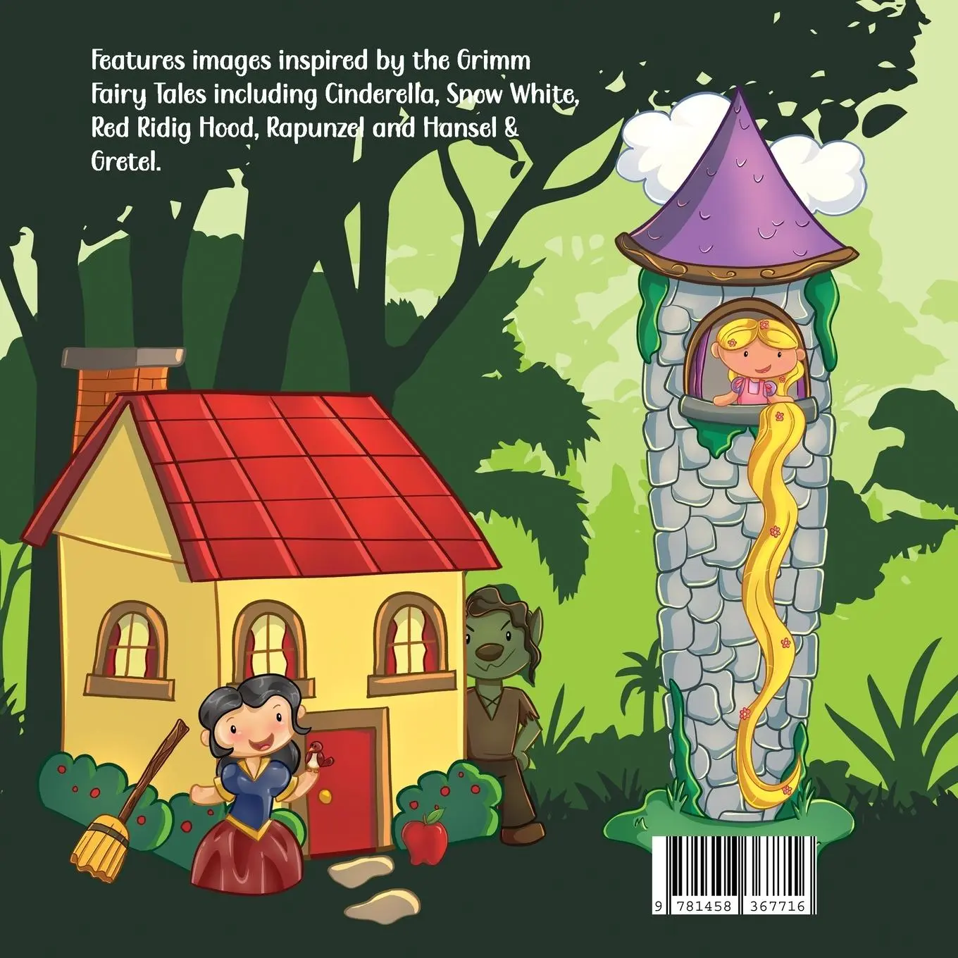 Rückseite: 9781458367716 | Grimm Fairy Tales Colouring Book for kids | Suitable for ages 4+
