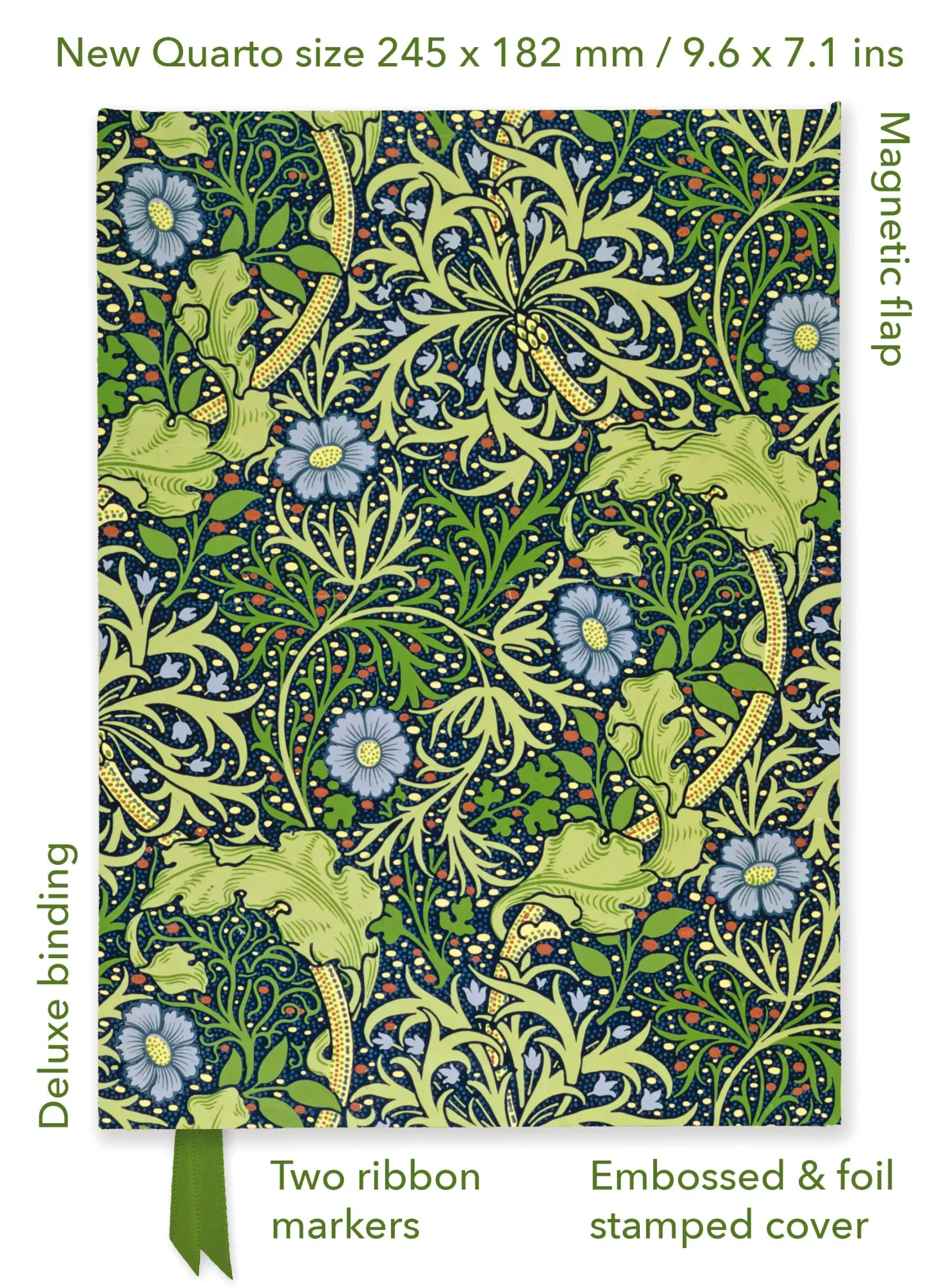 Flame Tree Publishing William Morris, Seaweed (Foiled Quarto Journal)