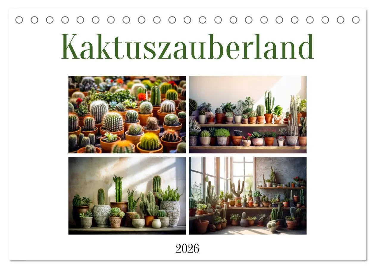 Cover: 9783457487716 | Kaktuszauberland (Tischkalender 2026 DIN A5 quer), CALVENDO...