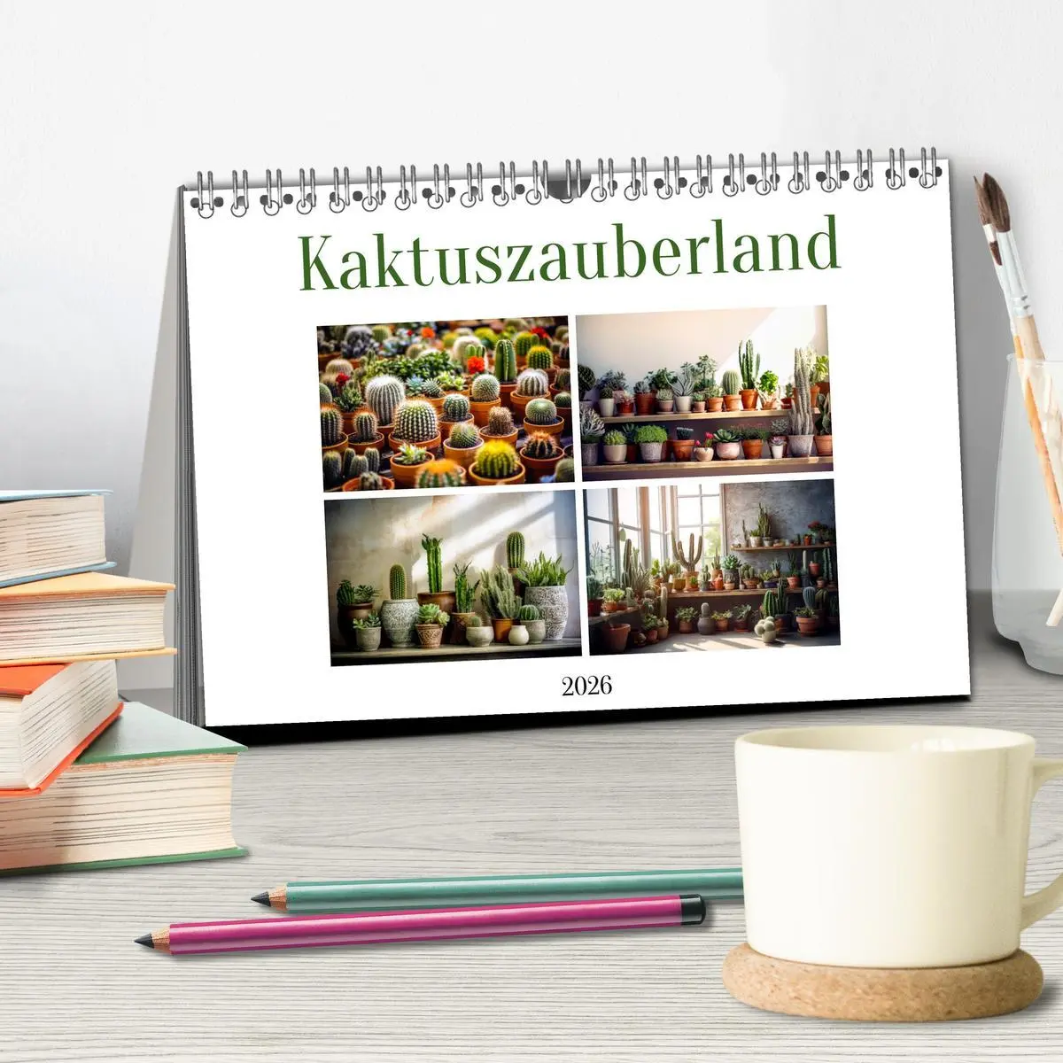Bild: 9783457487716 | Kaktuszauberland (Tischkalender 2026 DIN A5 quer), CALVENDO...