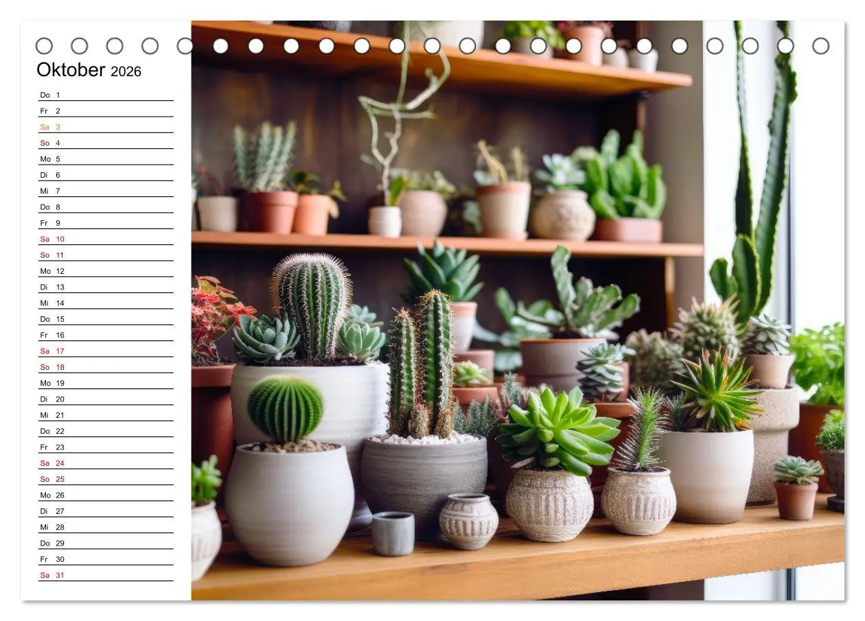 Bild: 9783457487716 | Kaktuszauberland (Tischkalender 2026 DIN A5 quer), CALVENDO...