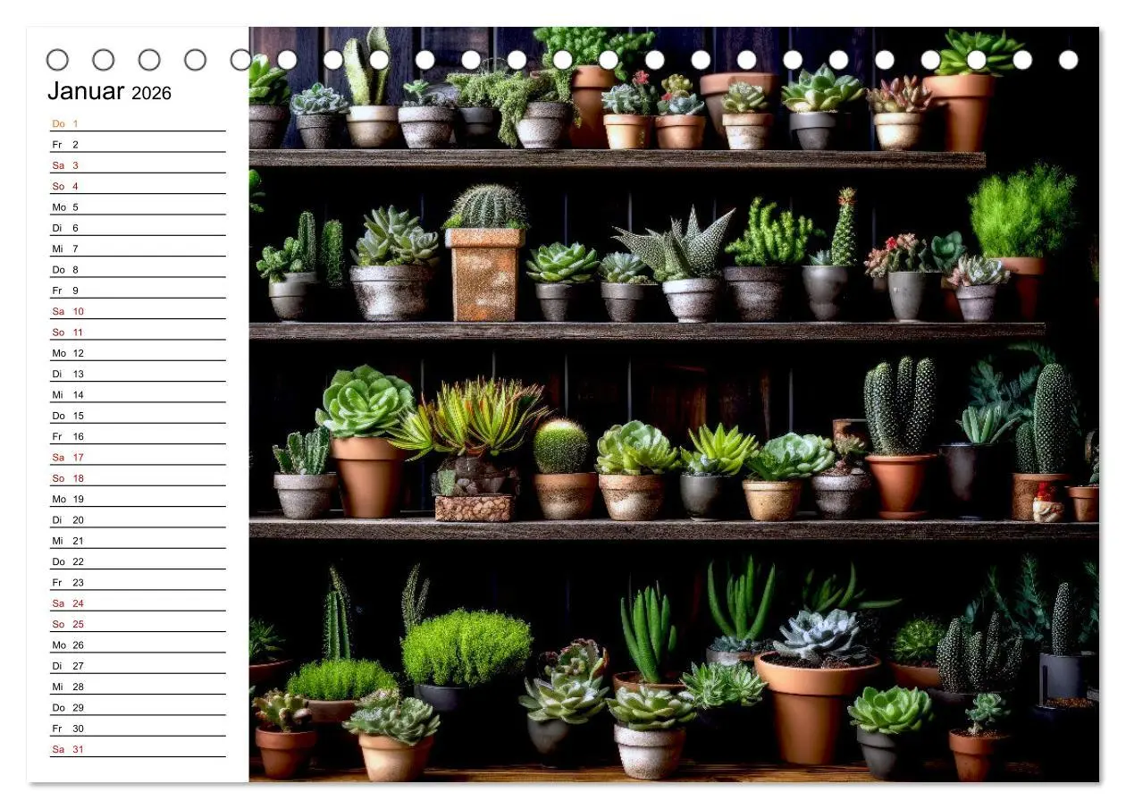 Bild: 9783457487716 | Kaktuszauberland (Tischkalender 2026 DIN A5 quer), CALVENDO...