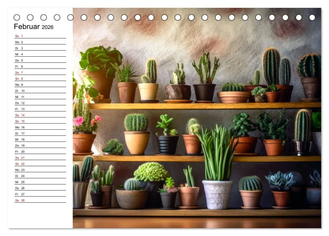 Bild: 9783457487716 | Kaktuszauberland (Tischkalender 2026 DIN A5 quer), CALVENDO...