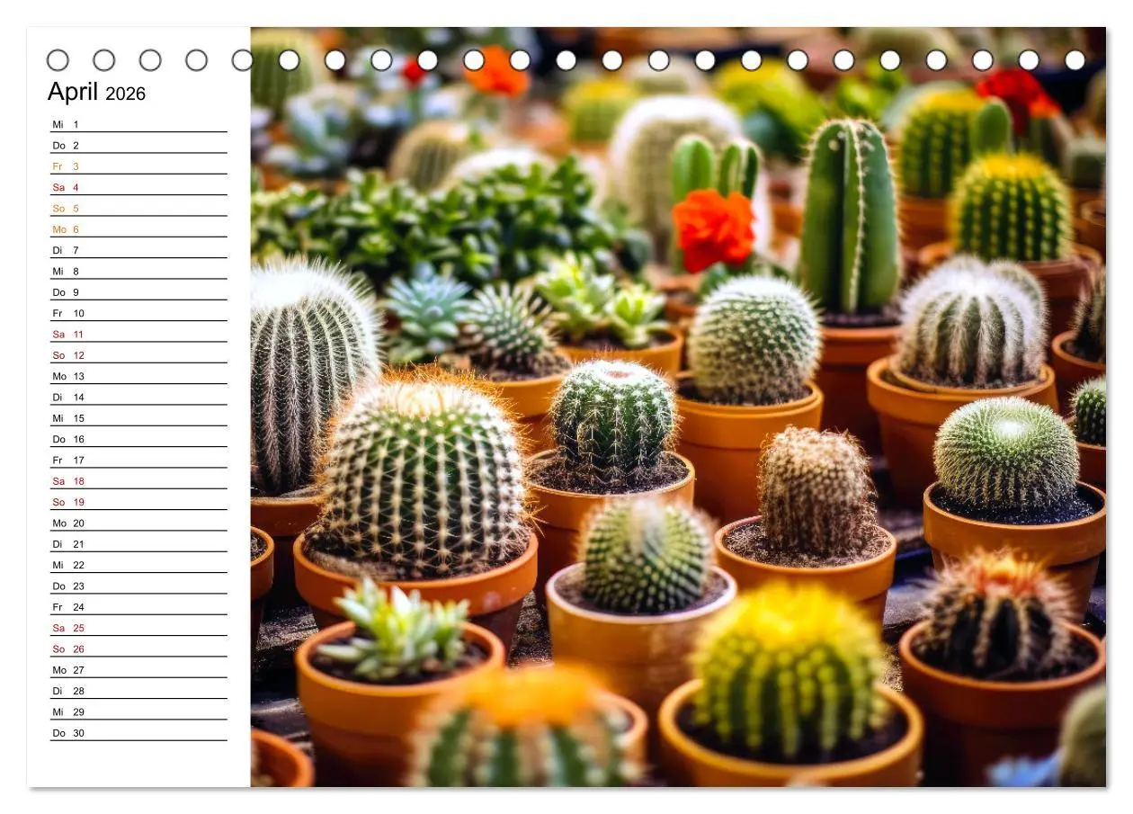 Bild: 9783457487716 | Kaktuszauberland (Tischkalender 2026 DIN A5 quer), CALVENDO...
