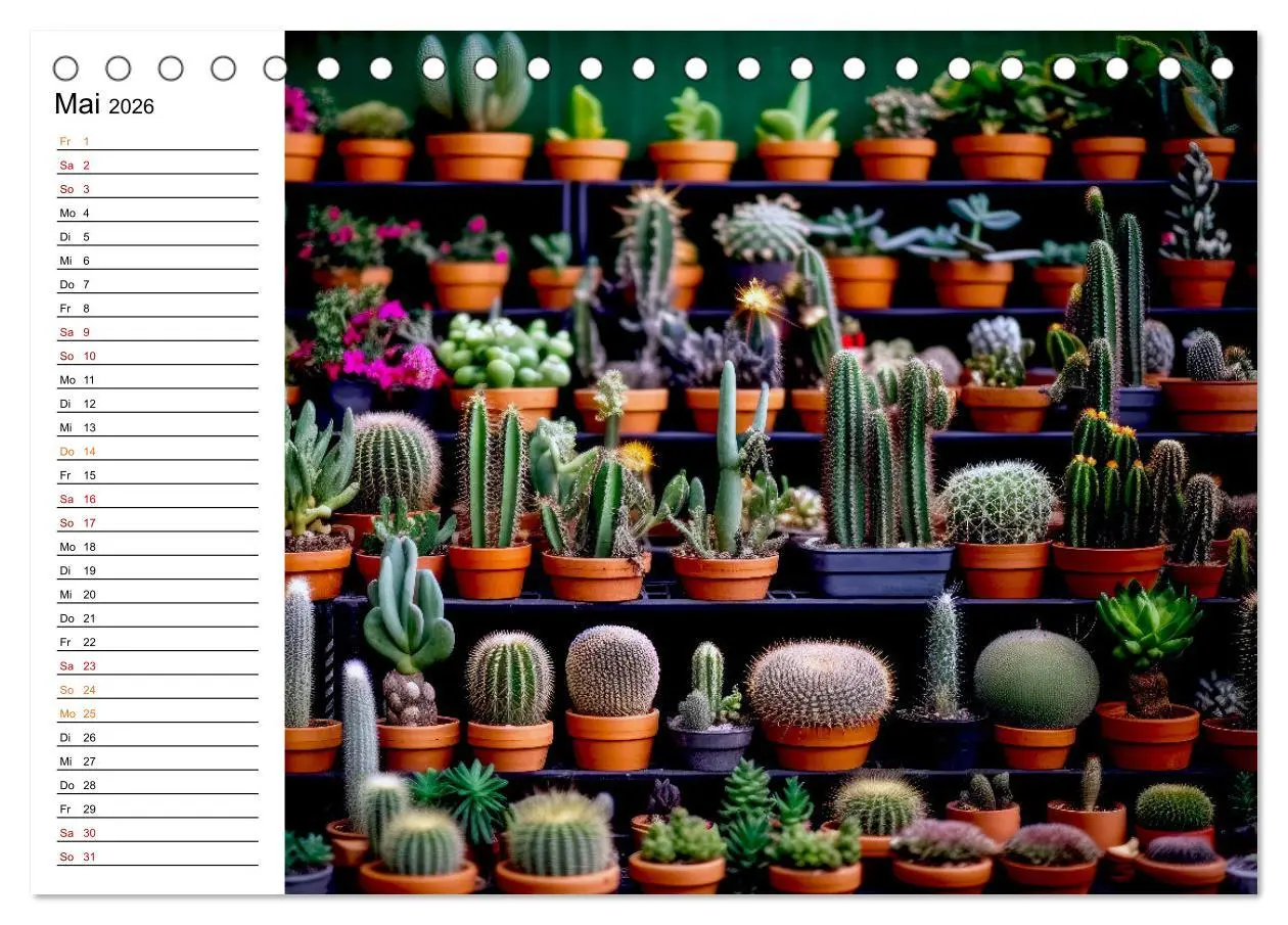 Bild: 9783457487716 | Kaktuszauberland (Tischkalender 2026 DIN A5 quer), CALVENDO...