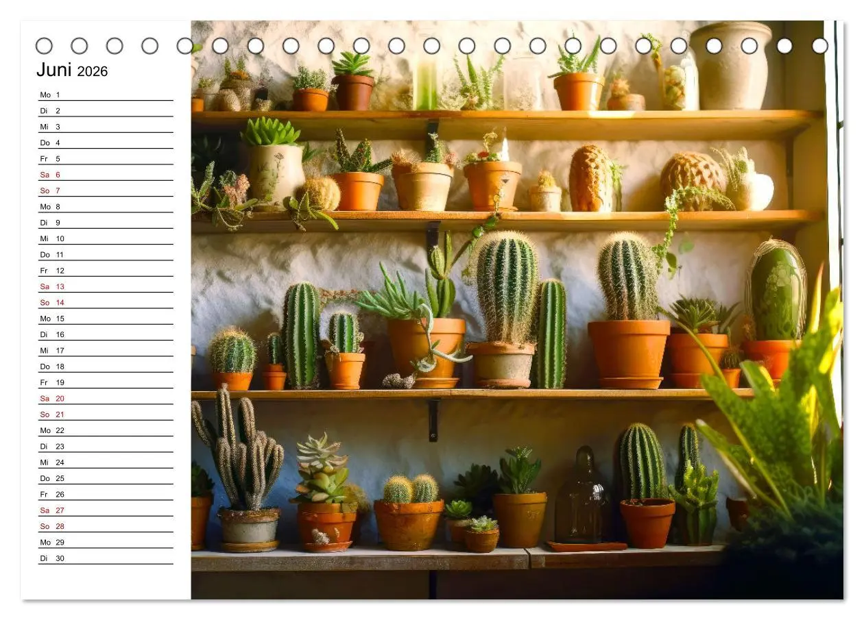 Bild: 9783457487716 | Kaktuszauberland (Tischkalender 2026 DIN A5 quer), CALVENDO...