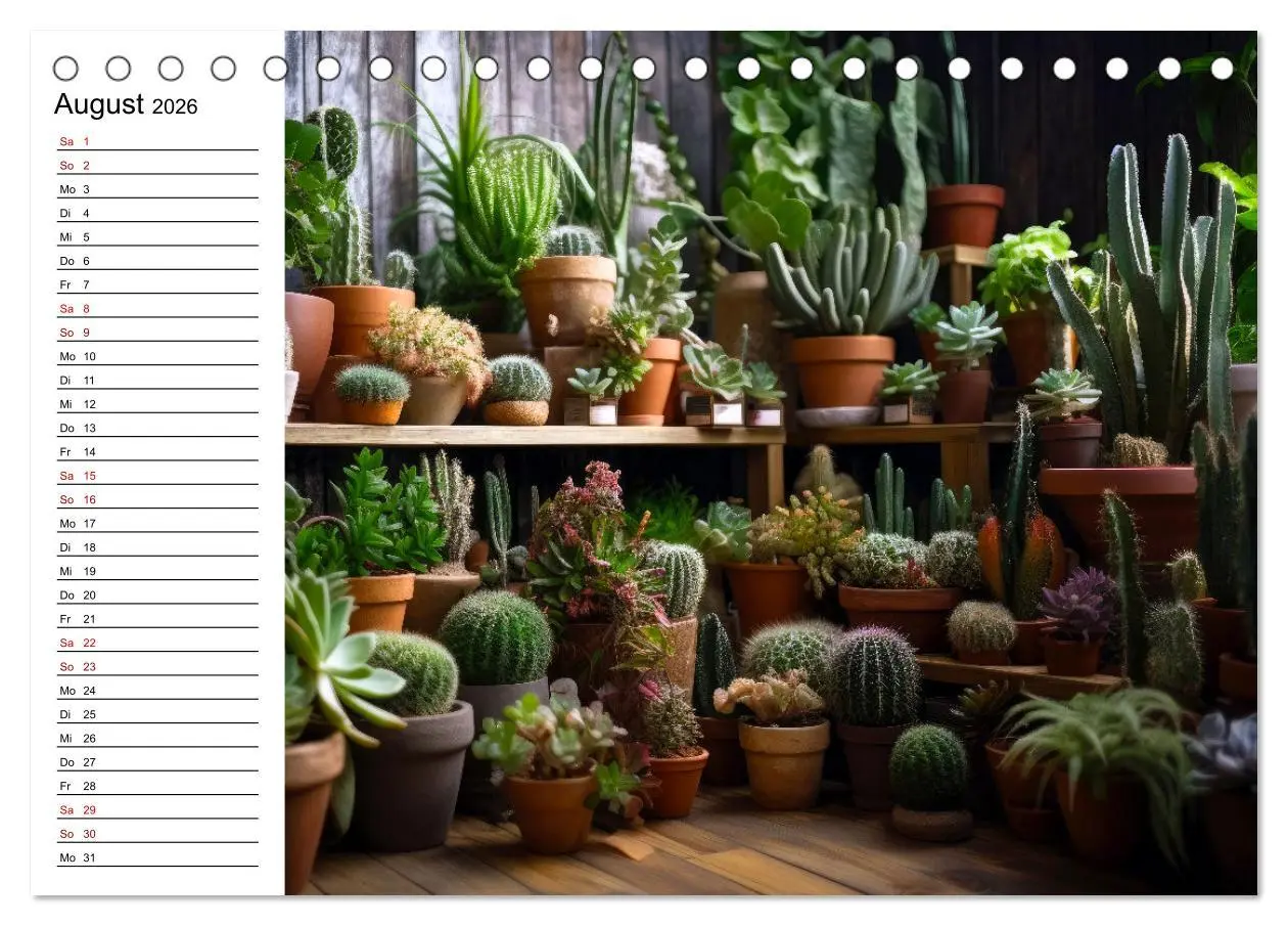 Bild: 9783457487716 | Kaktuszauberland (Tischkalender 2026 DIN A5 quer), CALVENDO...