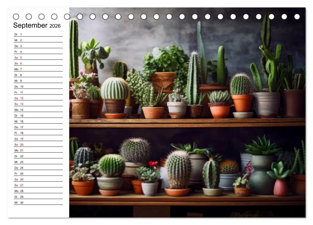 Bild: 9783457487716 | Kaktuszauberland (Tischkalender 2026 DIN A5 quer), CALVENDO...