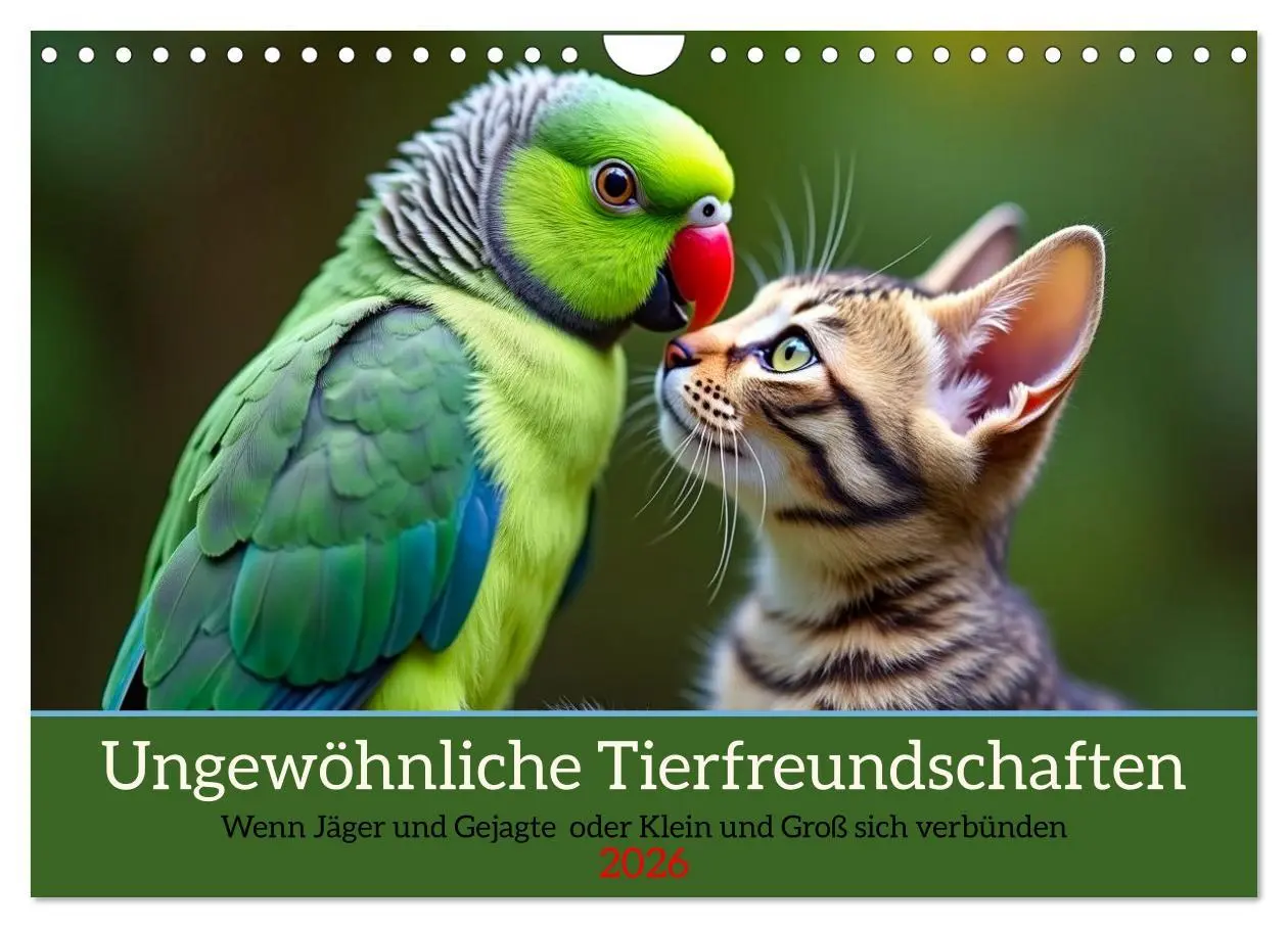 Cover: 9783516027716 | Ungewöhnliche Tierfreundschaften (Wandkalender 2026 DIN A4 quer),...