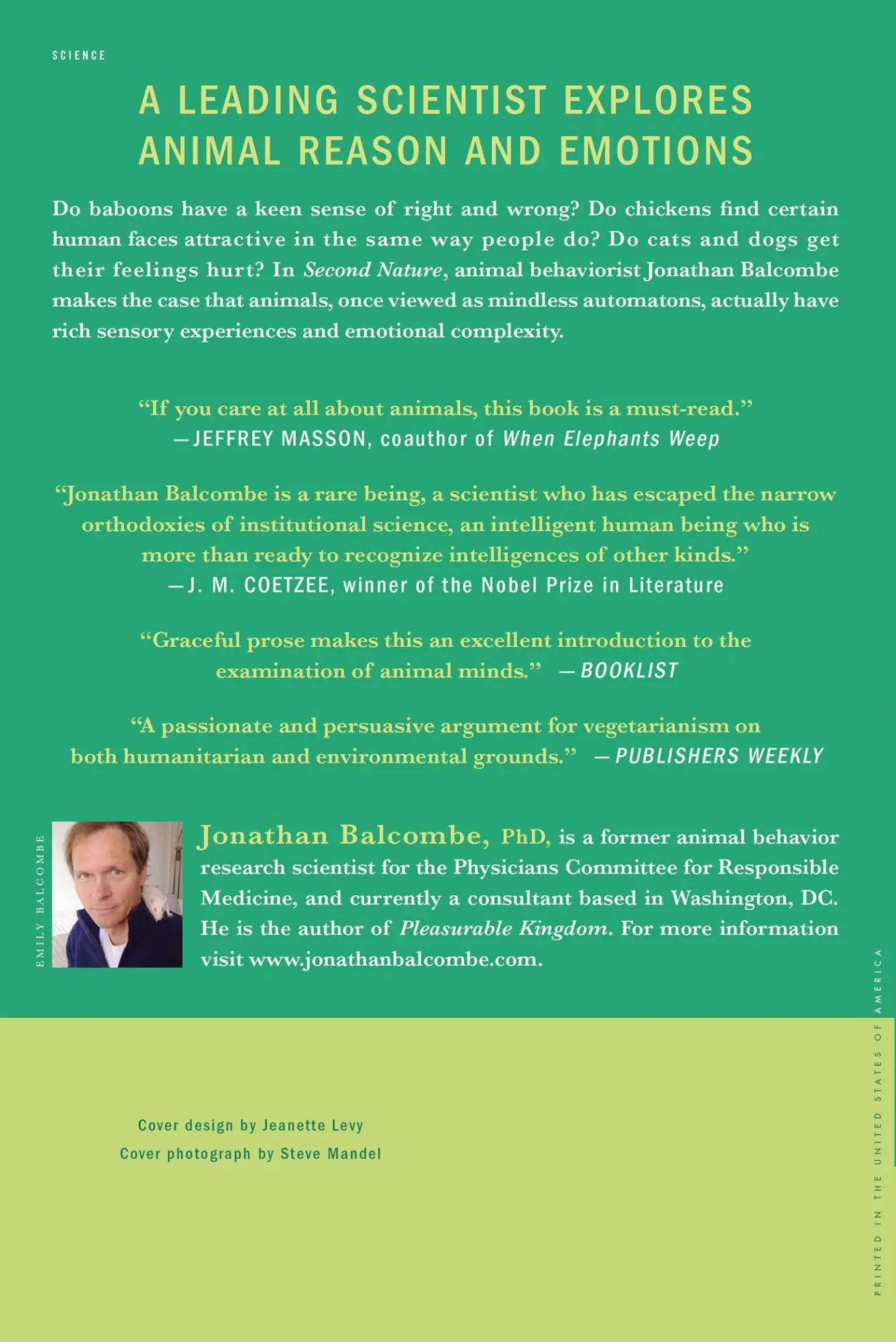 Rückseite: 9780230107816 | SECOND NATURE | Jonathan Balcombe | Taschenbuch | Englisch | 2011
