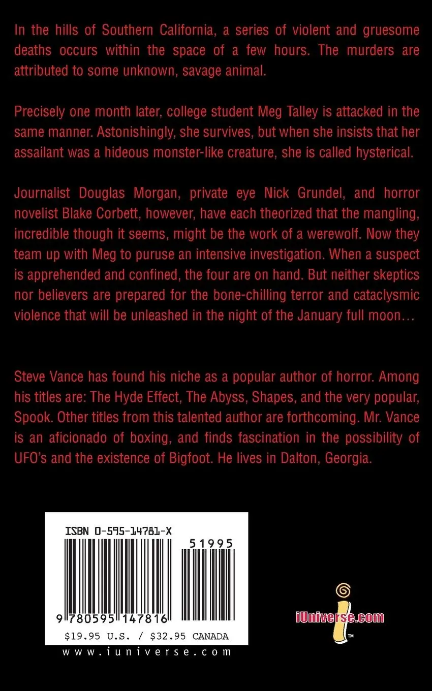 Rückseite: 9780595147816 | The Hyde Effect | Steve Vance | Taschenbuch | Kartoniert / Broschiert