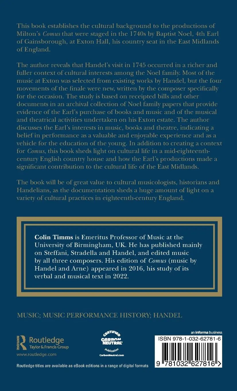 Rückseite: 9781032627816 | Music, Books and Theatre in Eighteenth-Century Exton | Colin Timms