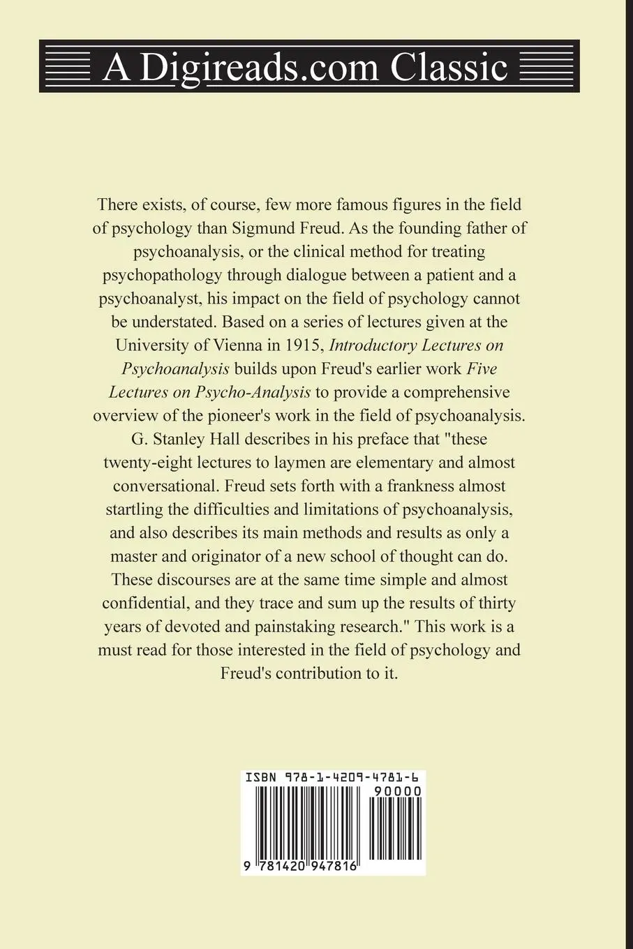 Rückseite: 9781420947816 | Introductory Lectures on Psychoanalysis | Sigmund Freud | Taschenbuch