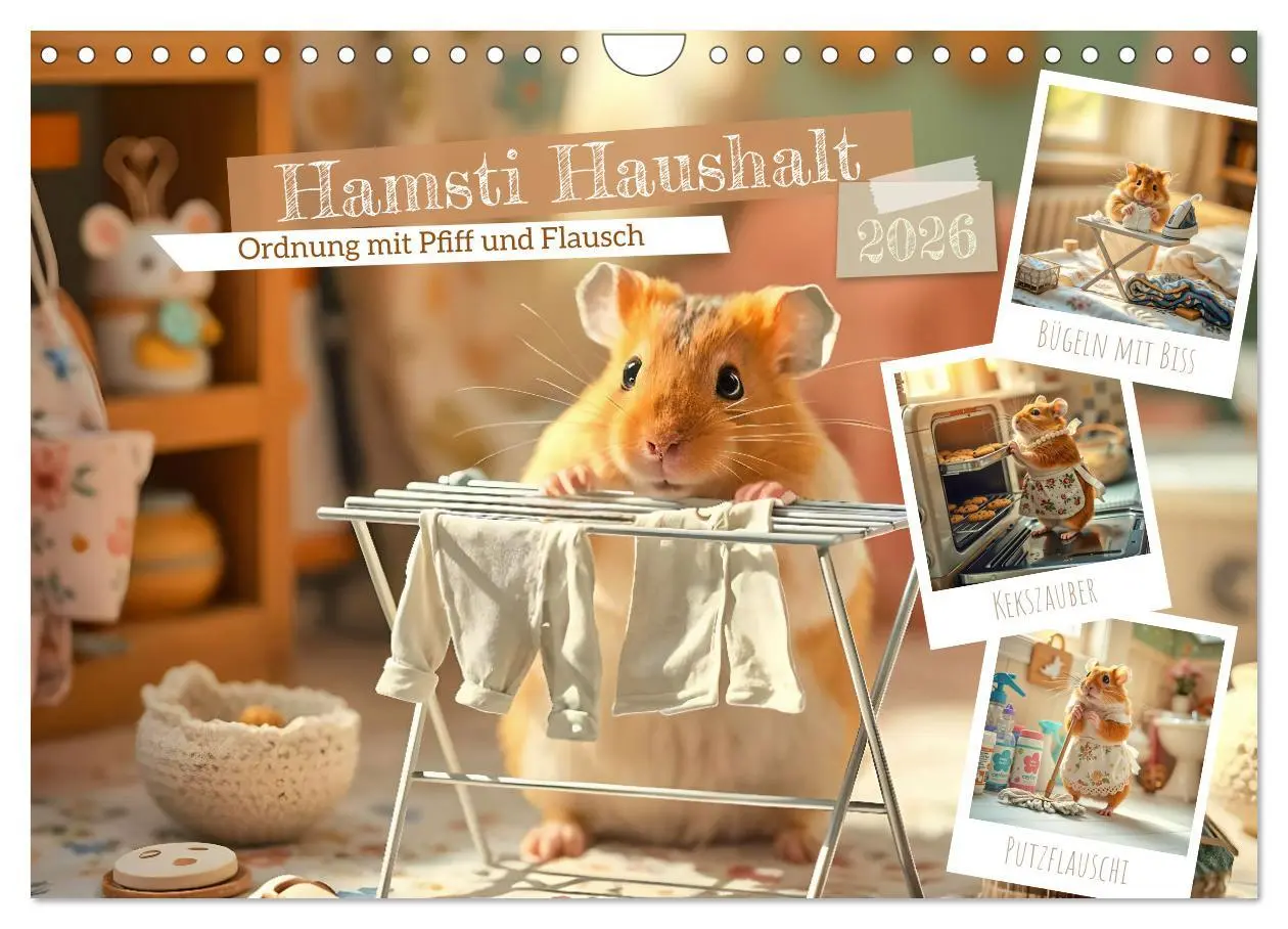Cover: 9783457307816 | Hamsti Haushalt - Ordnung mit Pfiff und Flausch (Wandkalender 2026...
