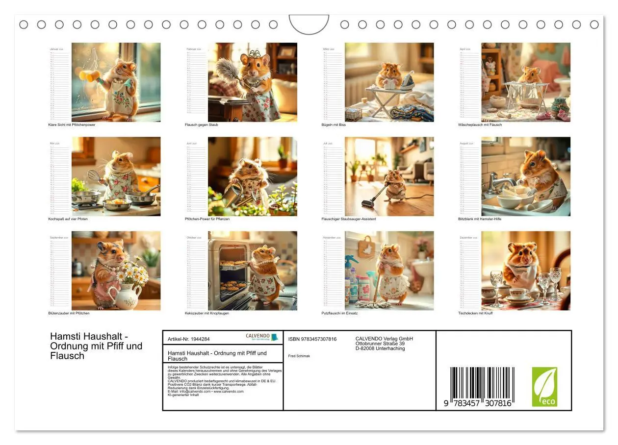 Bild: 9783457307816 | Hamsti Haushalt - Ordnung mit Pfiff und Flausch (Wandkalender 2026...