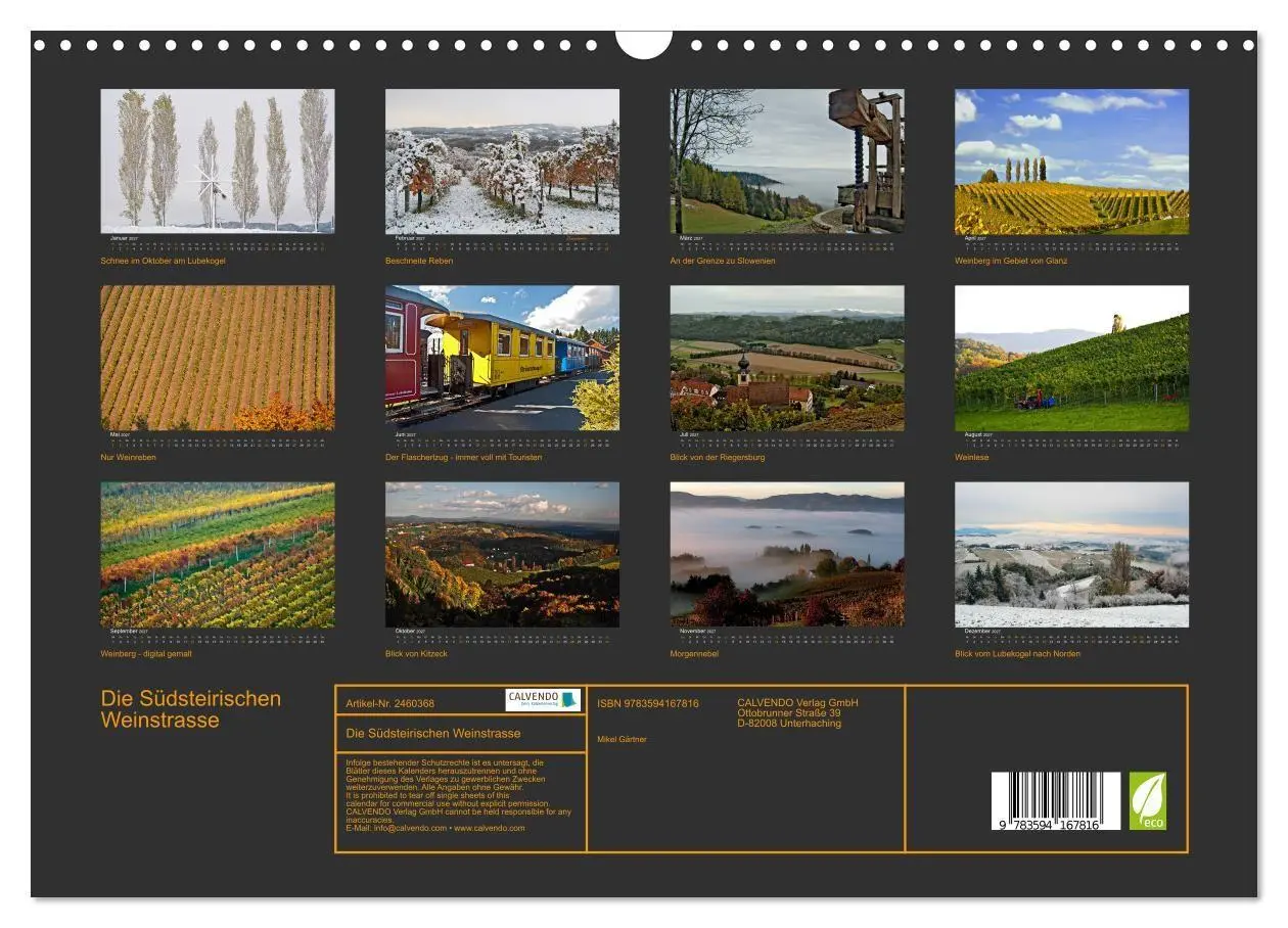 Bild: 9783594167816 | Die Südsteirischen Weinstrasse (Wandkalender 2027 DIN A3 quer),...