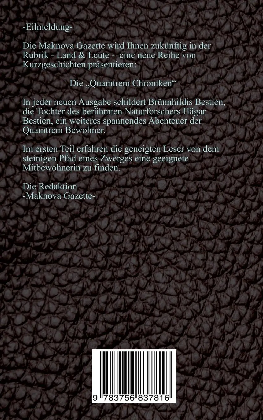 Rückseite: 9783756837816 | Quamtrem Chroniken Band 1 | Helmkators Frau | Simone Menzenbach | Buch