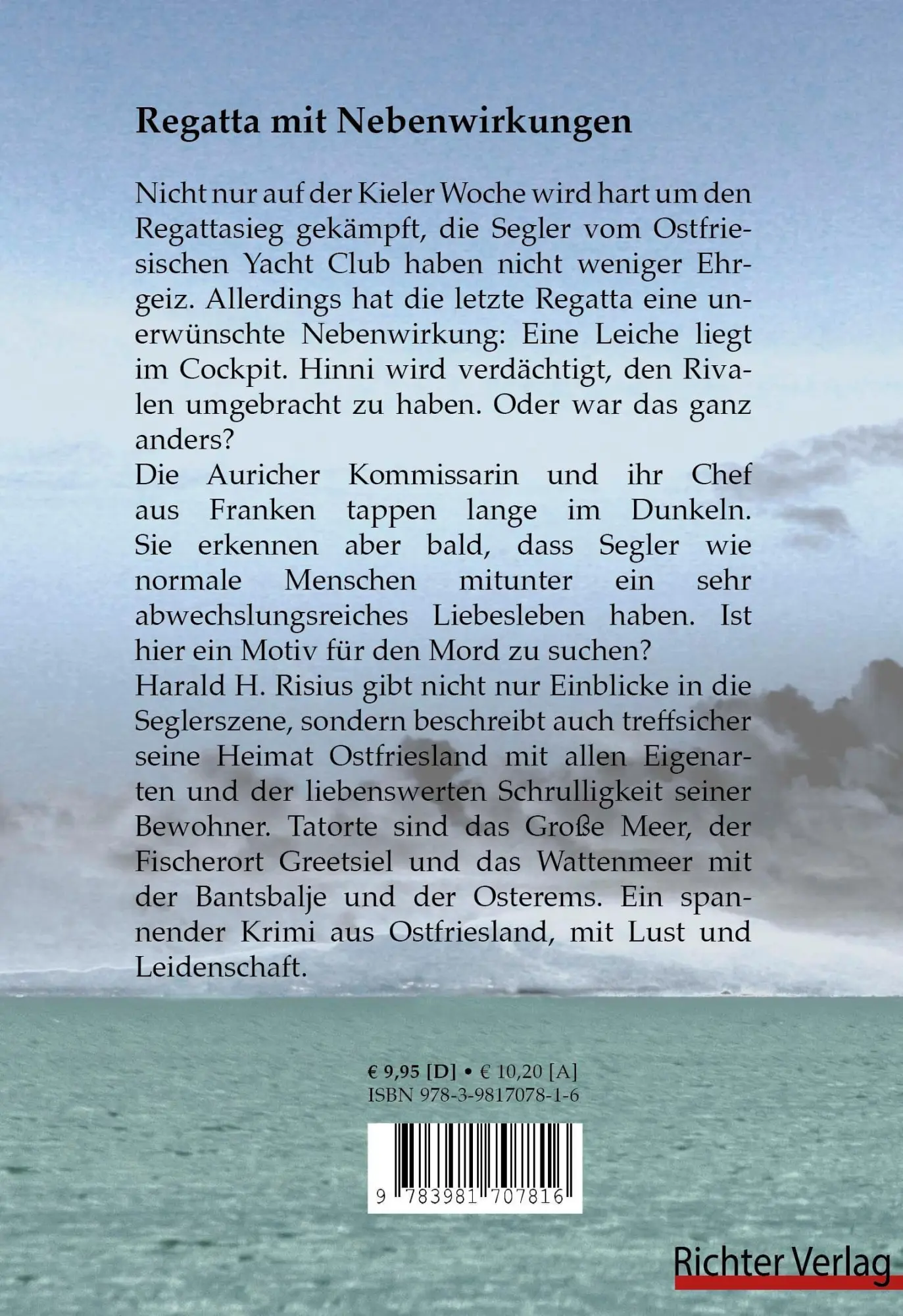 Rückseite: 9783981707816 | Regatta mit Nebenwirkungen | Ein Ostfrieslandkrimi | Harald H. Risius