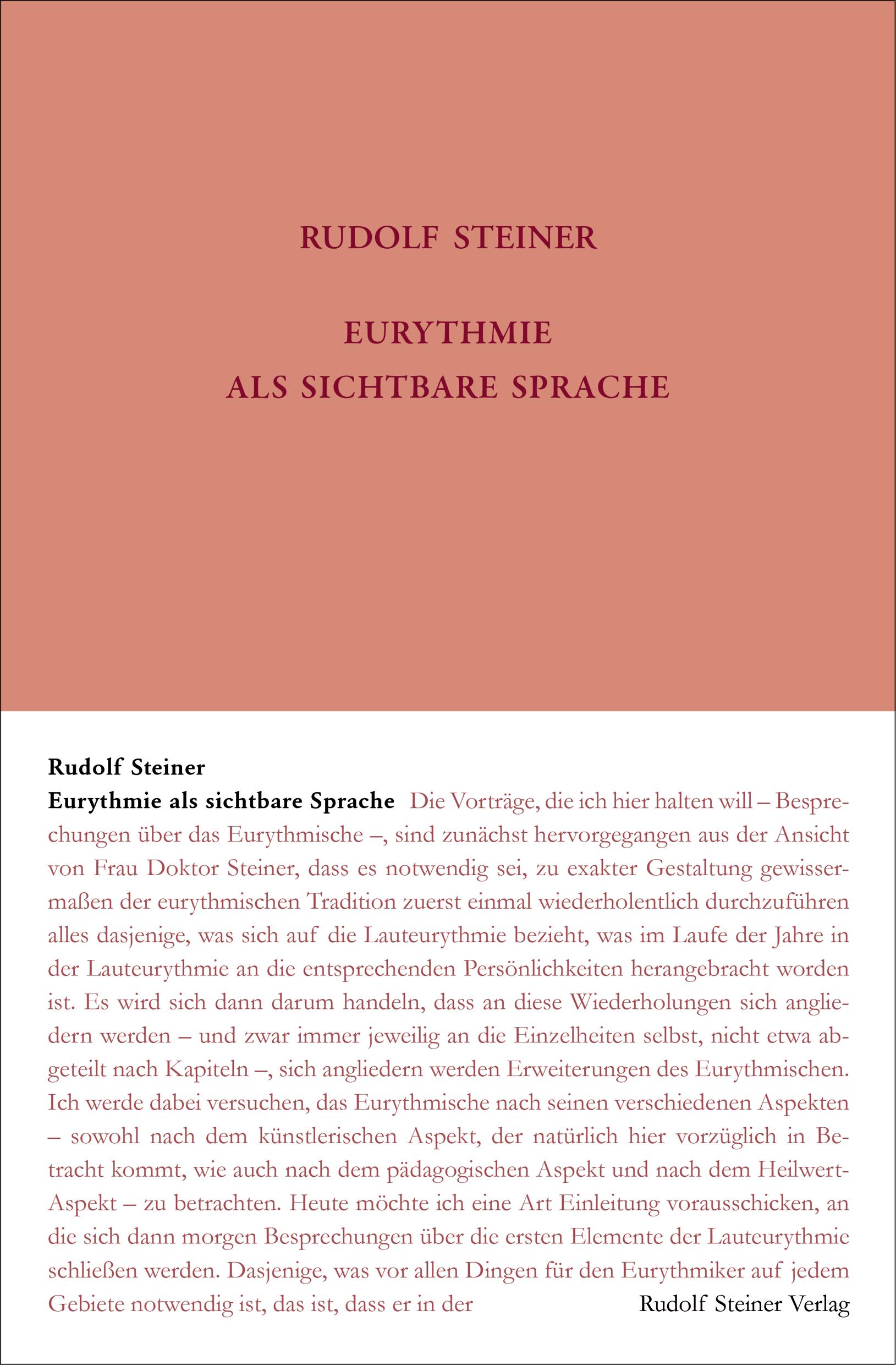 Cover: 9783727427916 | Eurythmie als sichtbare Sprache | Rudolf Steiner | Buch | Deutsch
