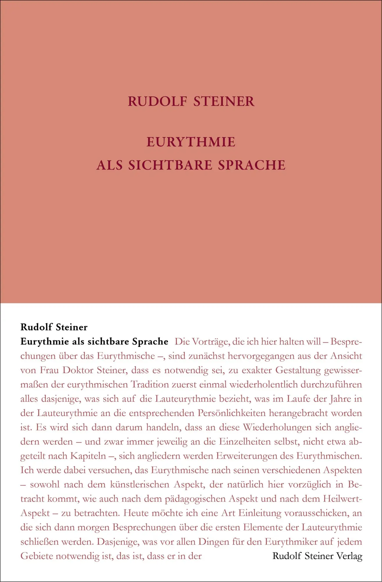 Cover: 9783727427916 | Eurythmie als sichtbare Sprache | Rudolf Steiner | Buch | Deutsch