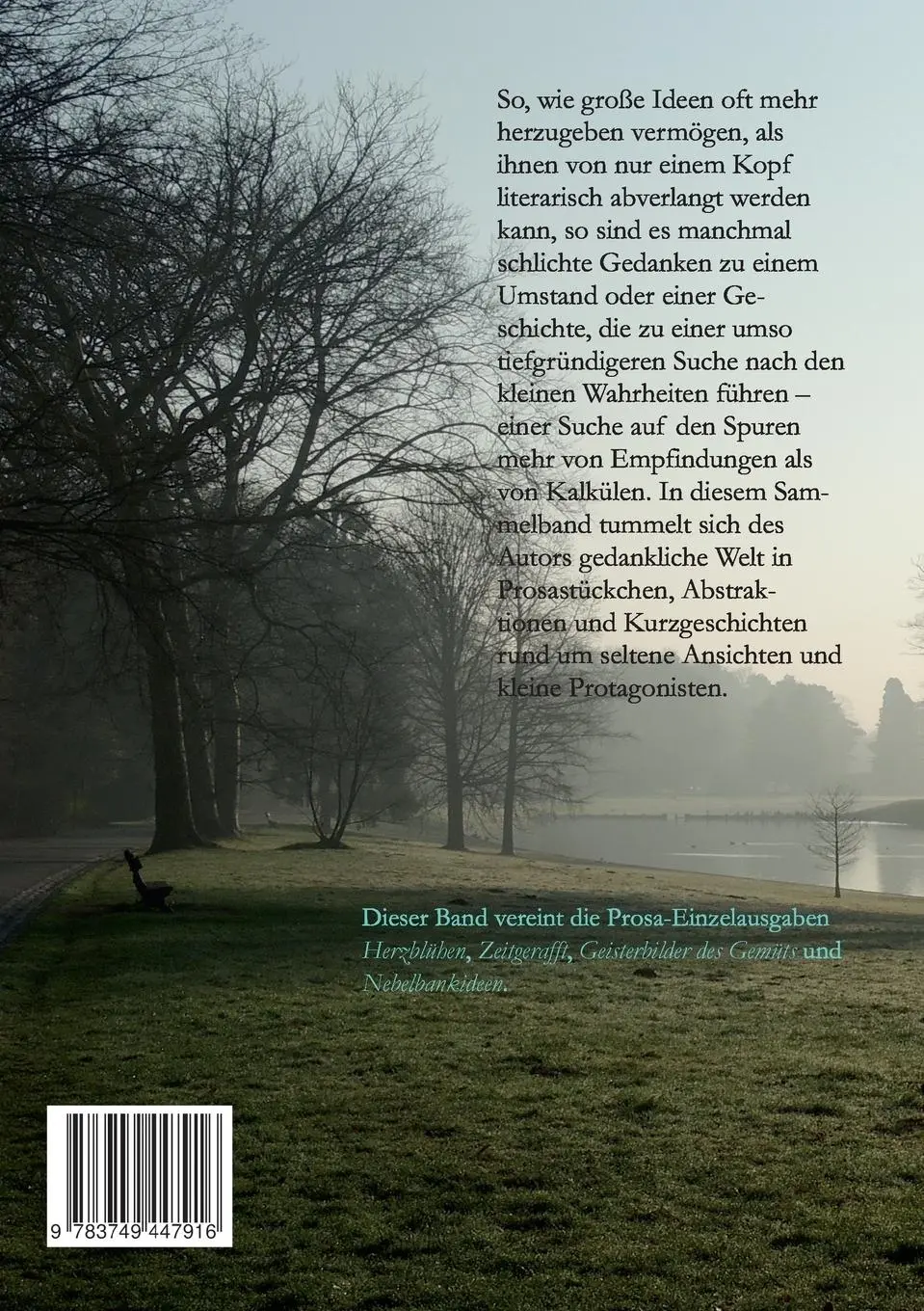 Rückseite: 9783749447916 | Der prosaische Sonderling | Lorenz Filius | Taschenbuch | 372 S.