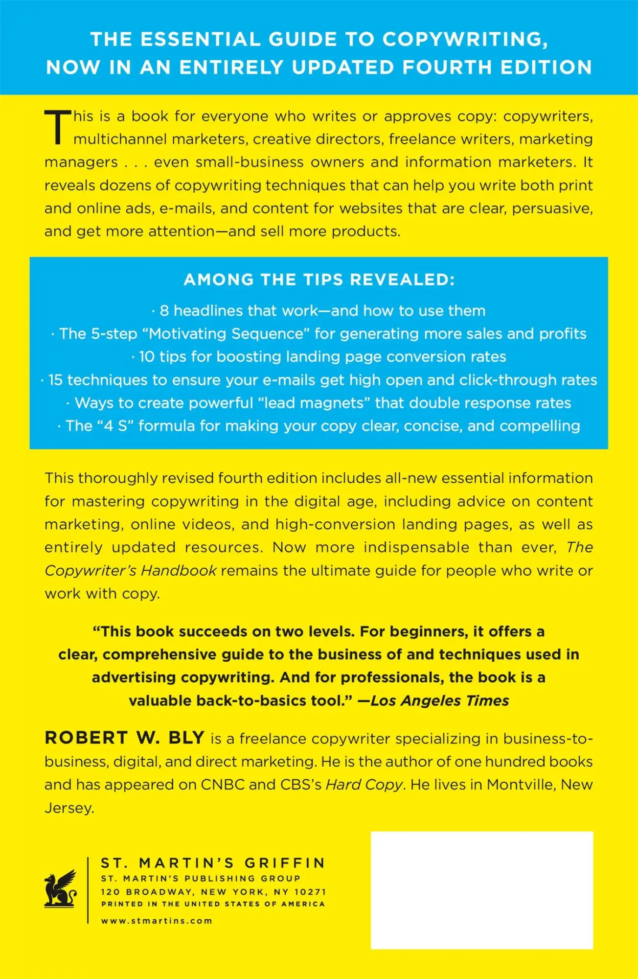 Rückseite: 9781250238016 | The Copywriter's Handbook | Robert W Bly | Taschenbuch | Englisch