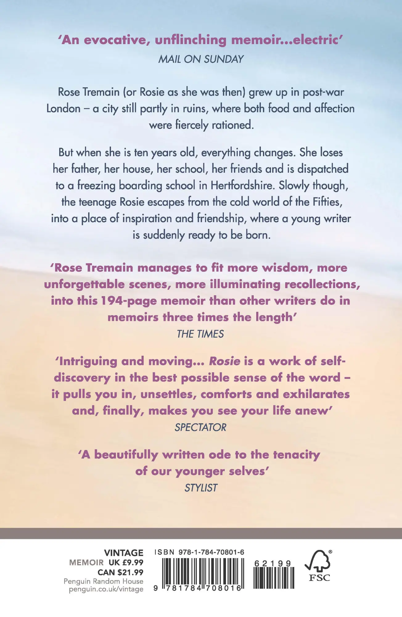 Rückseite: 9781784708016 | Rosie | Scenes from a Vanished Life | Rose Tremain | Taschenbuch