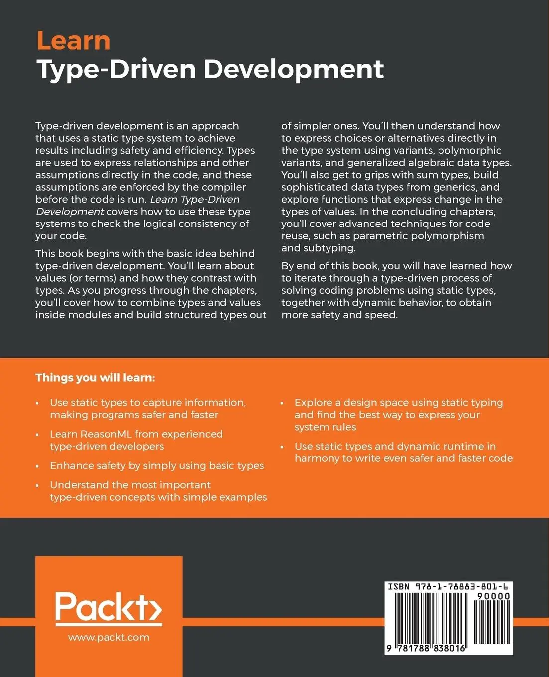 Rückseite: 9781788838016 | Learn Type-Driven Development | Yawar Amin (u. a.) | Taschenbuch