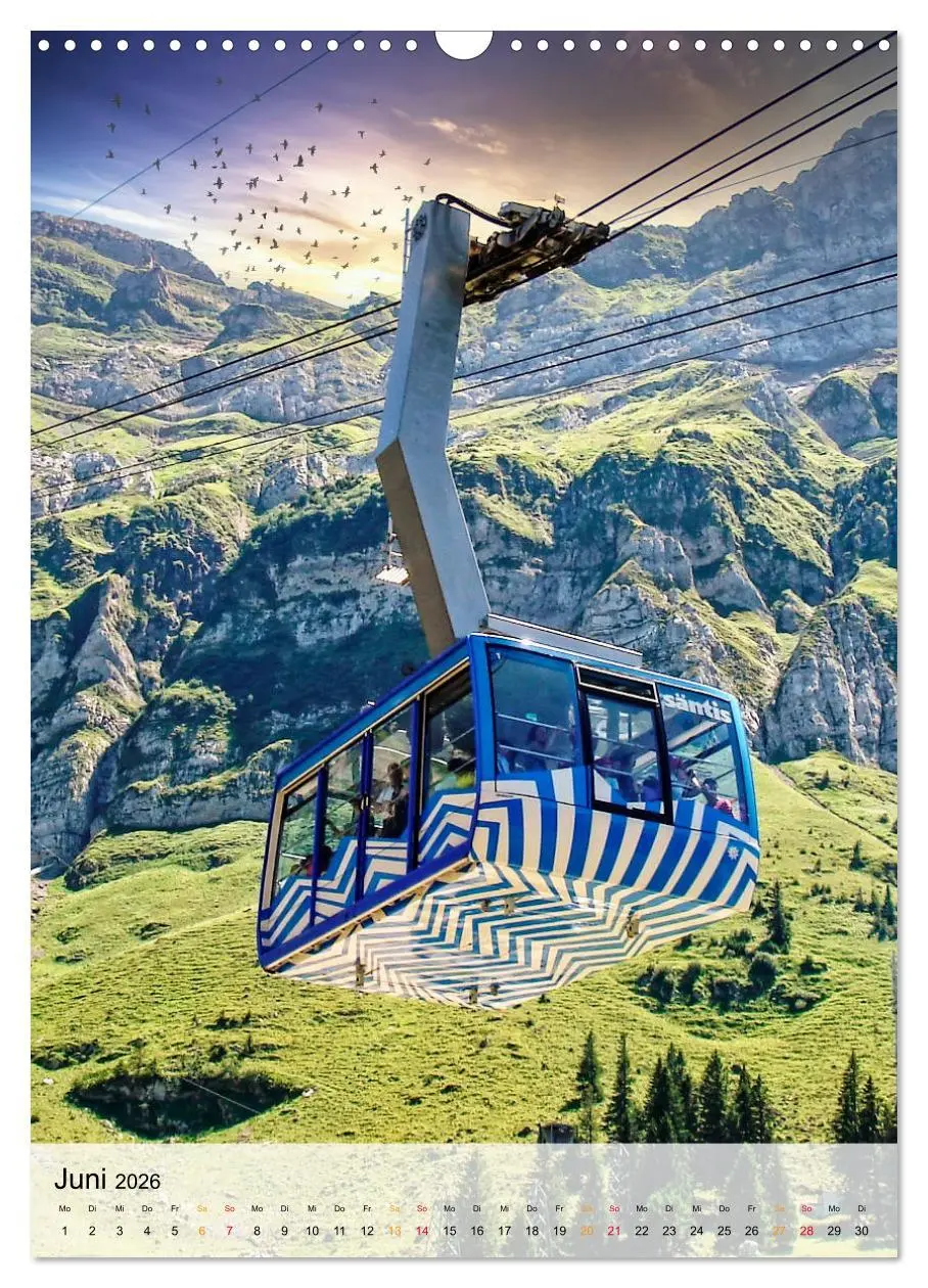 Bild: 9783516378016 | Nervenkitzel Seilbahn (Wandkalender 2026 DIN A3 hoch), CALVENDO...