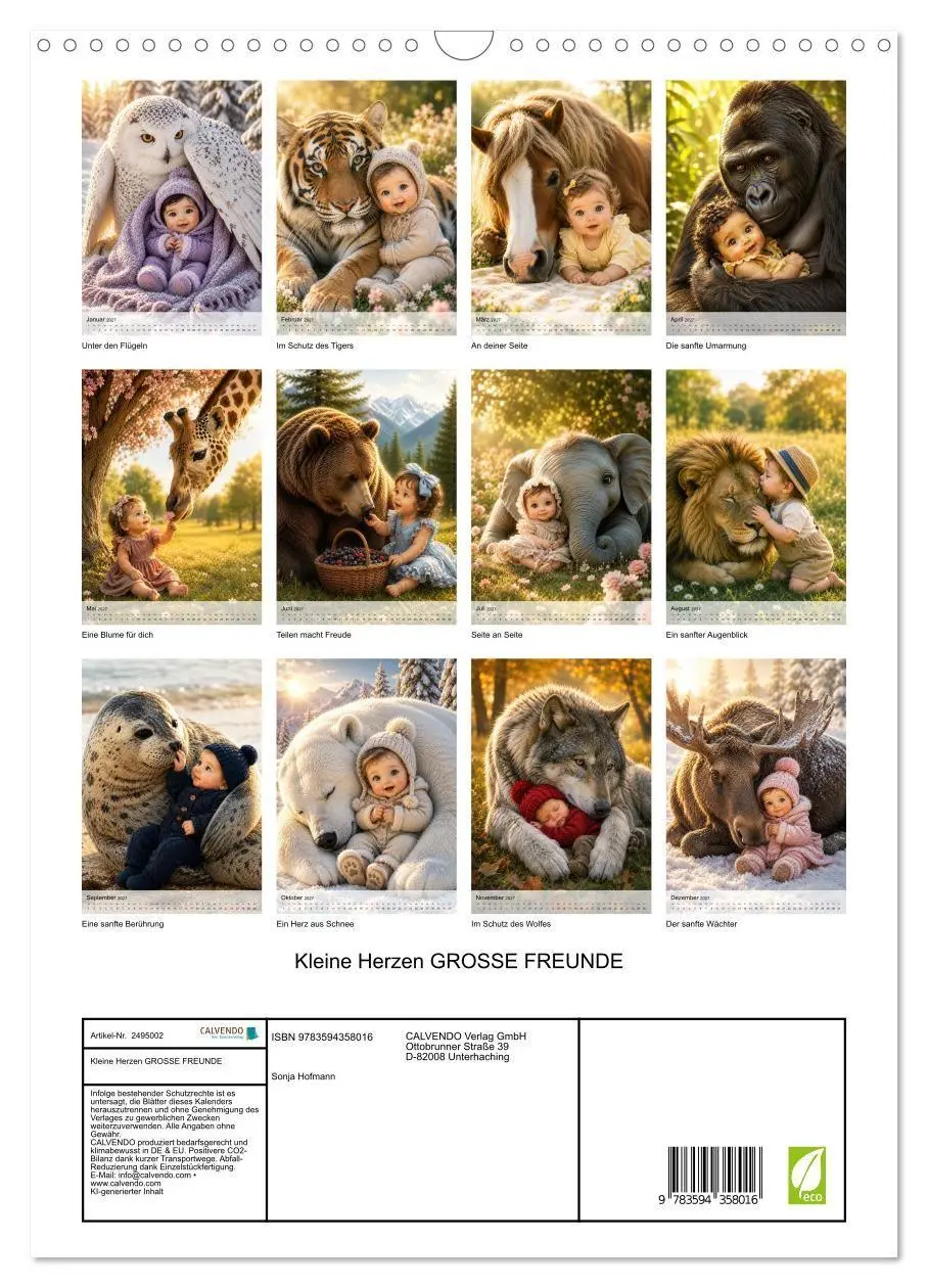 Bild: 9783594358016 | Kleine Herzen GROSSE FREUNDE (Wandkalender 2027 DIN A3 hoch),...