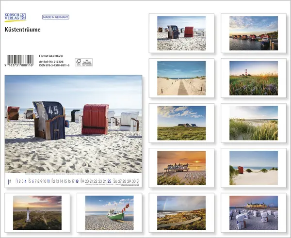 Bild: 9783731888116 | Küstenträume 2026 | Verlag Korsch | Kalender | 14 S. | Deutsch | 2026