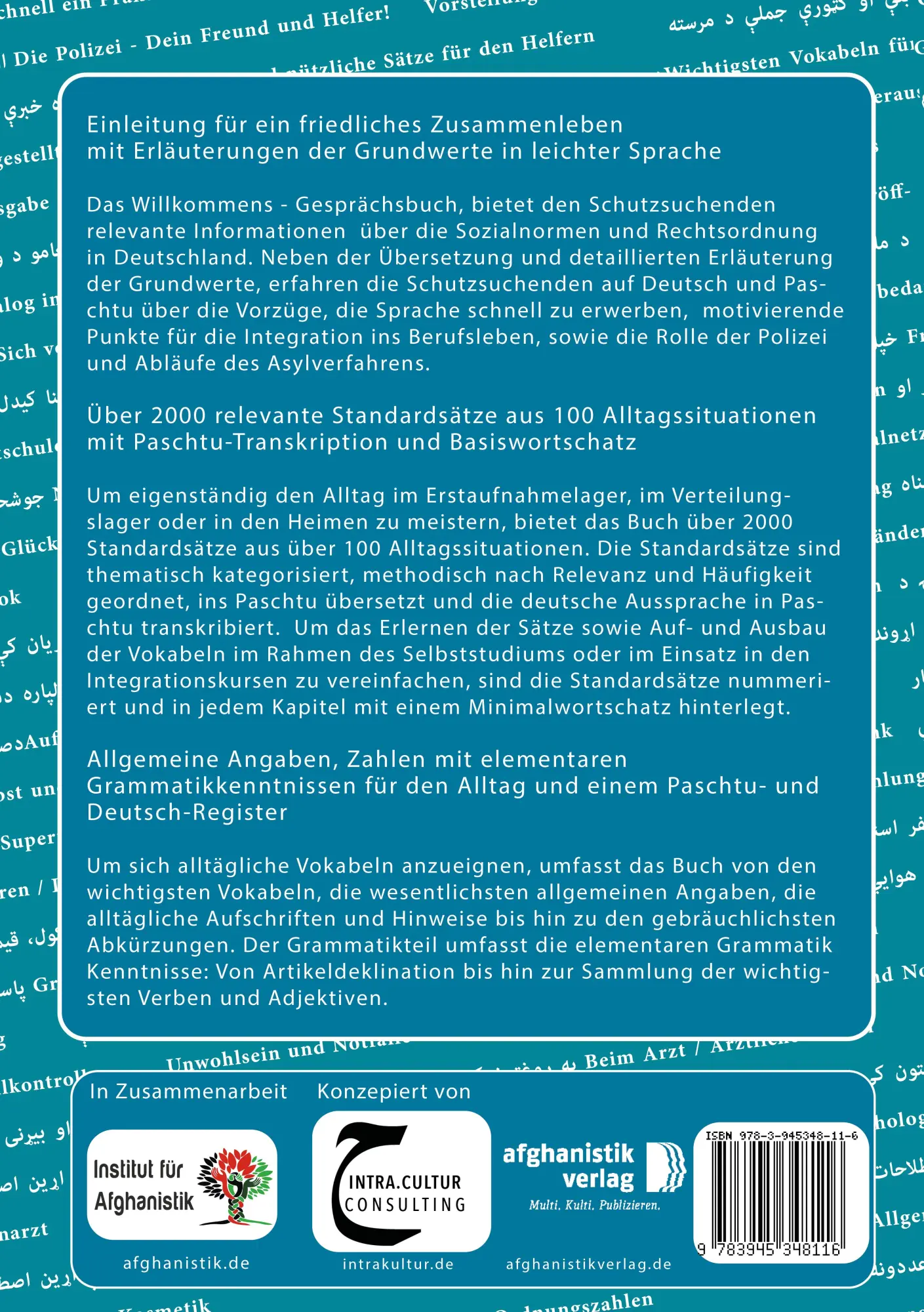 Rückseite: 9783945348116 | Das Willkommens- Gesprächsbuch Deutsch - Afghanisch / Paschtu | Buch