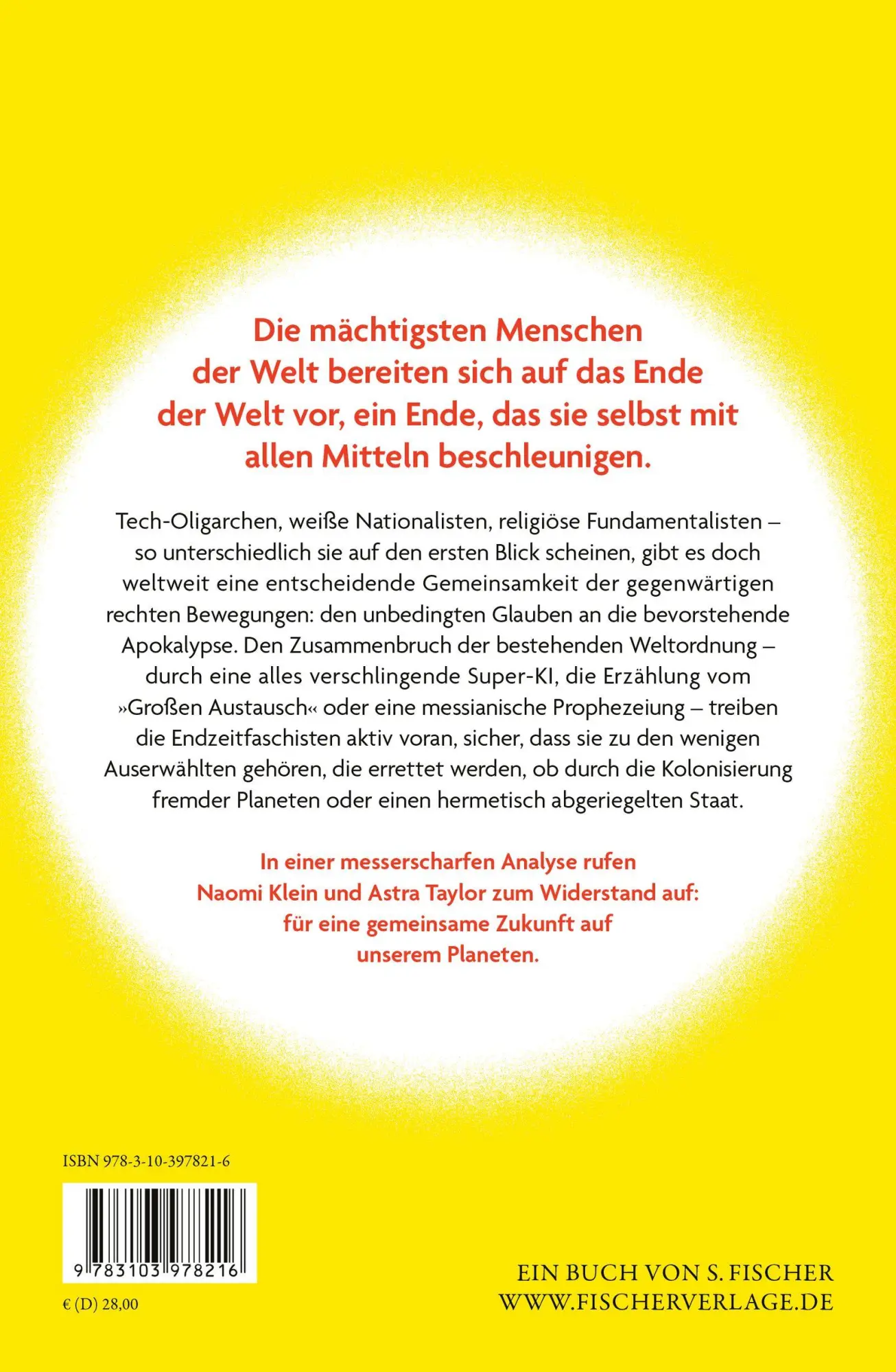 Rückseite: 9783103978216 | Endzeitfaschismus | Und der Kampf um unsere Welt | Naomi Klein (u. a.)