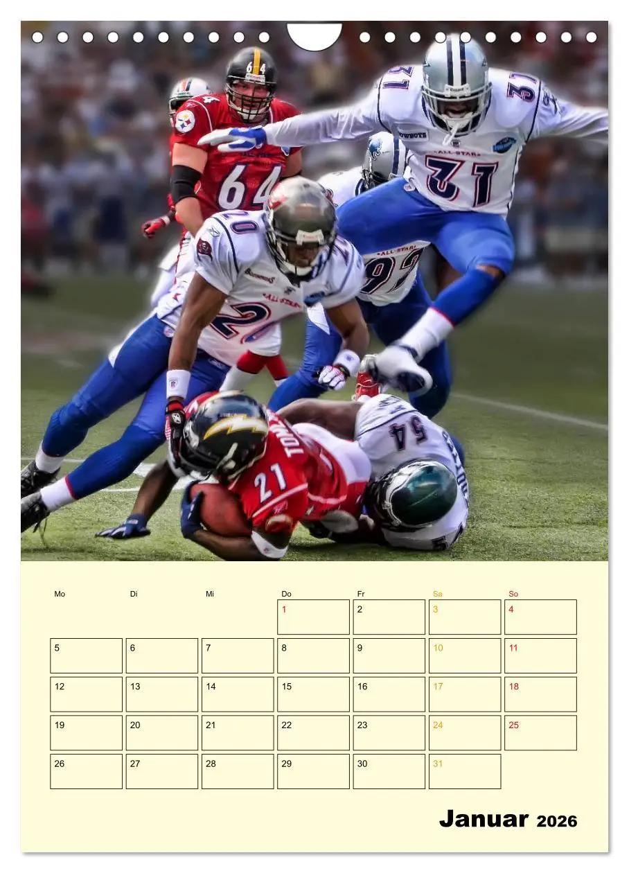 Bild: 9783516428216 | American Football, Team-Arbeit (Wandkalender 2026 DIN A4 hoch),...