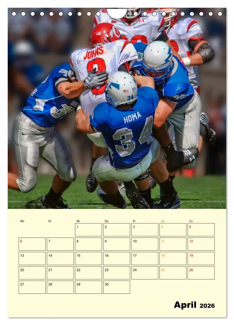 Bild: 9783516428216 | American Football, Team-Arbeit (Wandkalender 2026 DIN A4 hoch),...