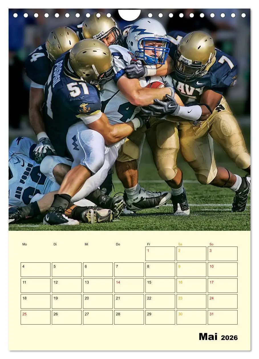 Bild: 9783516428216 | American Football, Team-Arbeit (Wandkalender 2026 DIN A4 hoch),...