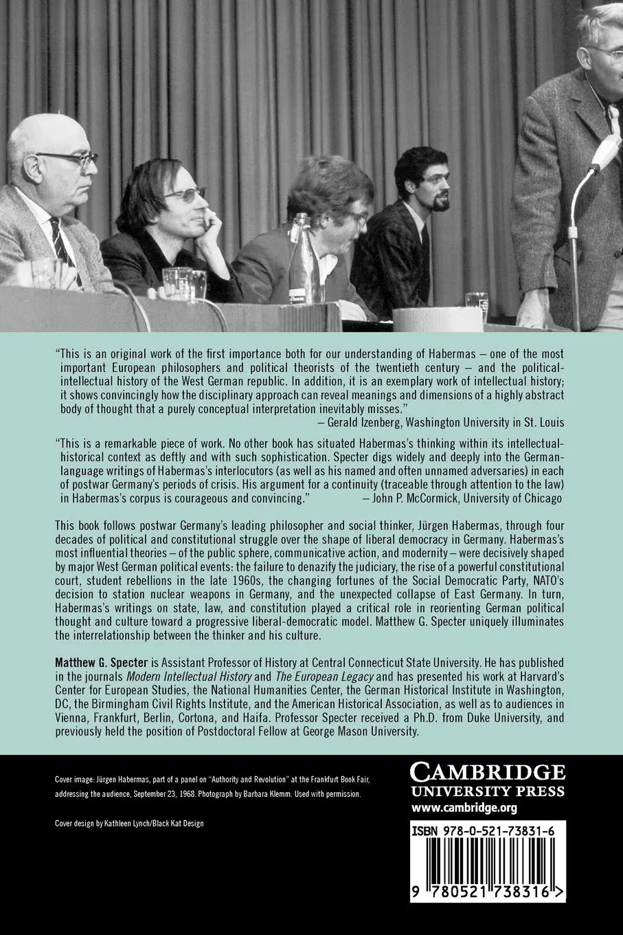 Rückseite: 9780521738316 | Habermas | An Intellectual Biography | Matthew G. Specter | Buch