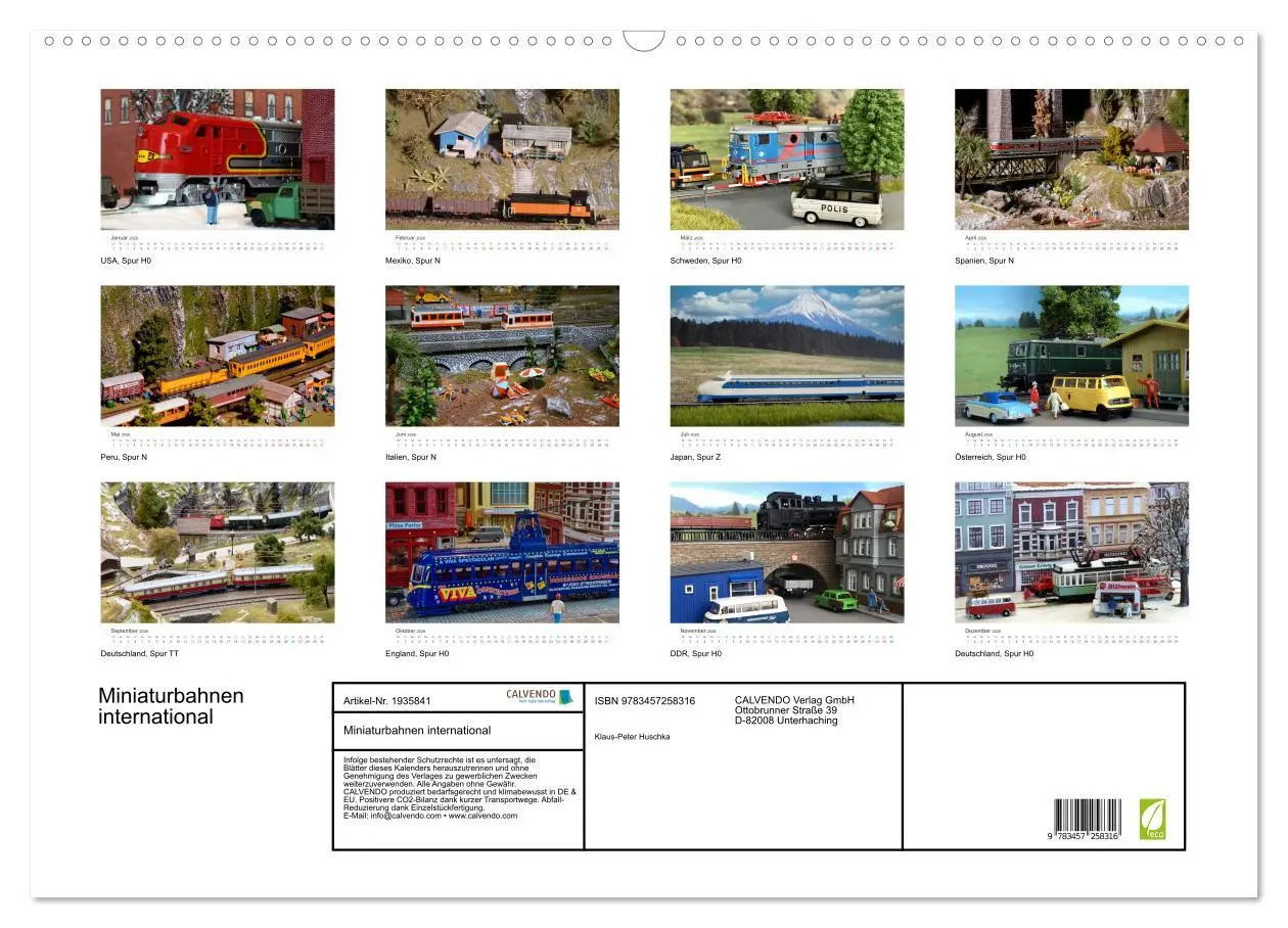 Bild: 9783457258316 | Miniaturbahnen international (Wandkalender 2026 DIN A2 quer),...