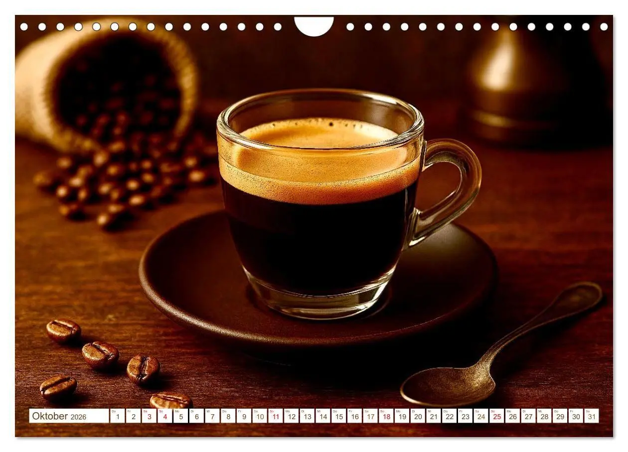 Bild: 9783516658316 | Heißer Kaffee (Wandkalender 2026 DIN A4 quer), CALVENDO Monatskalender