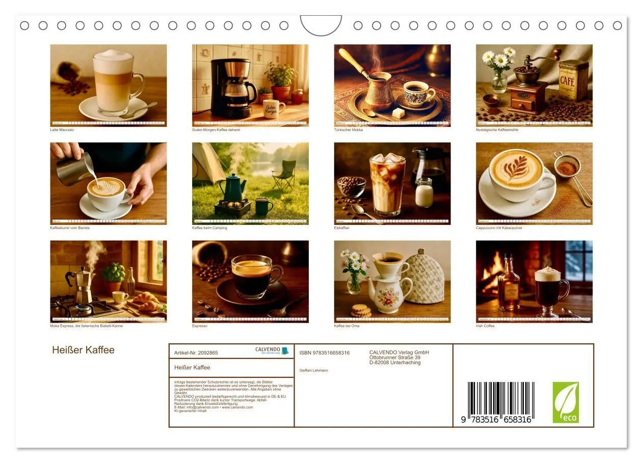 Bild: 9783516658316 | Heißer Kaffee (Wandkalender 2026 DIN A4 quer), CALVENDO Monatskalender