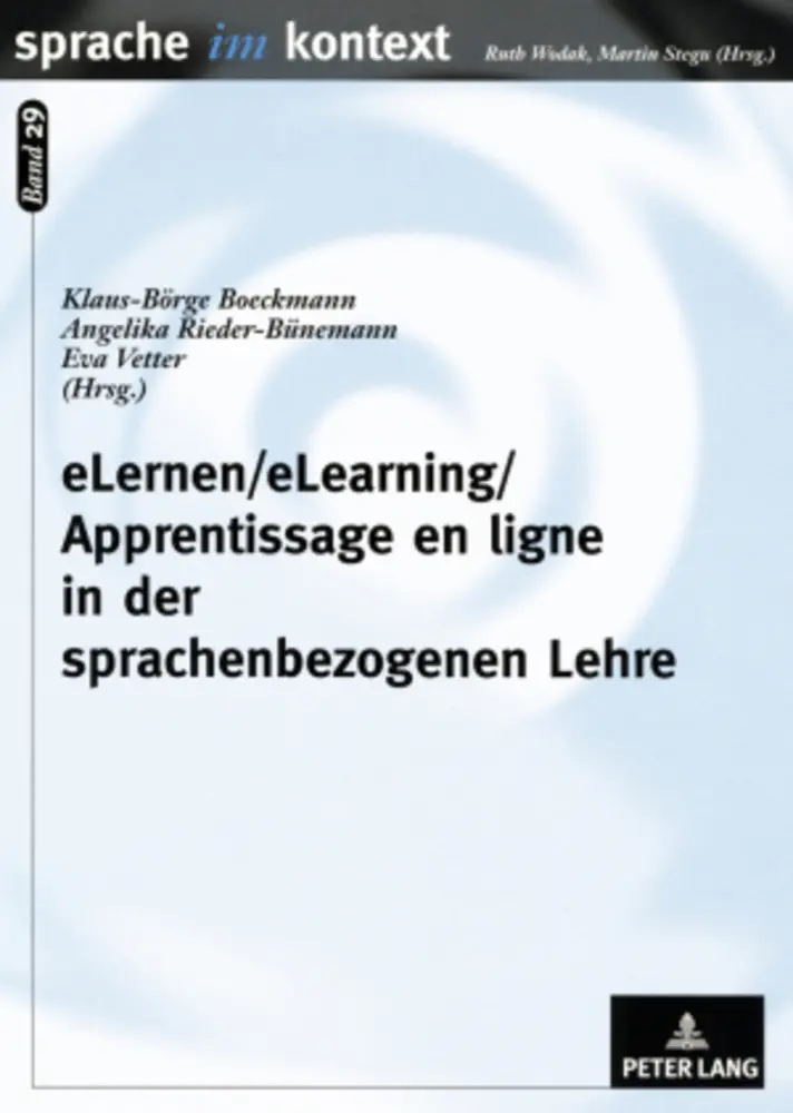 Cover: 9783631568316 | eLernen/eLearning/Apprentissage en ligne in der sprachenbezogenen...