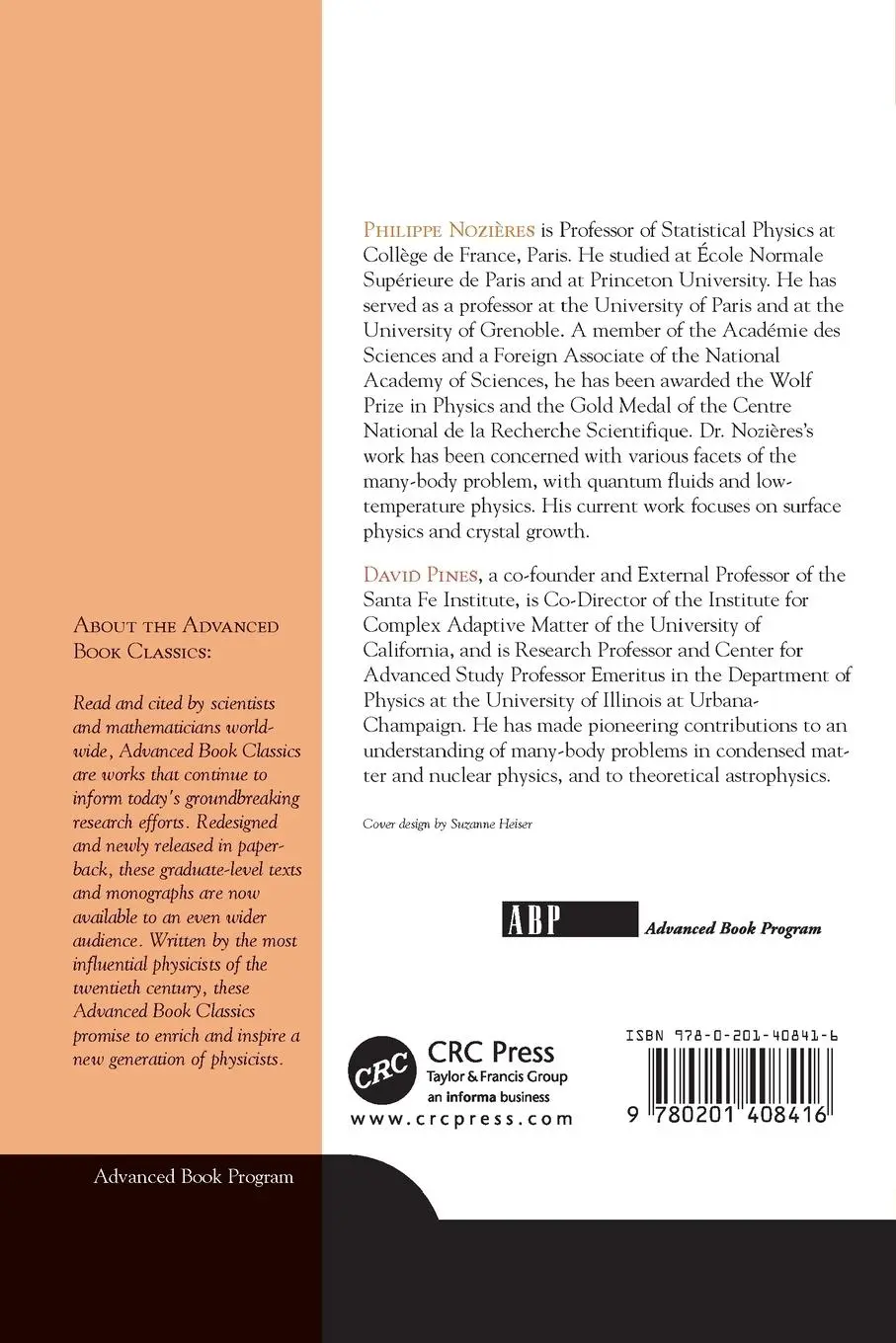 Rückseite: 9780201408416 | Theory Of Quantum Liquids | Superfluid Bose Liquids | Nozieres (u. a.)